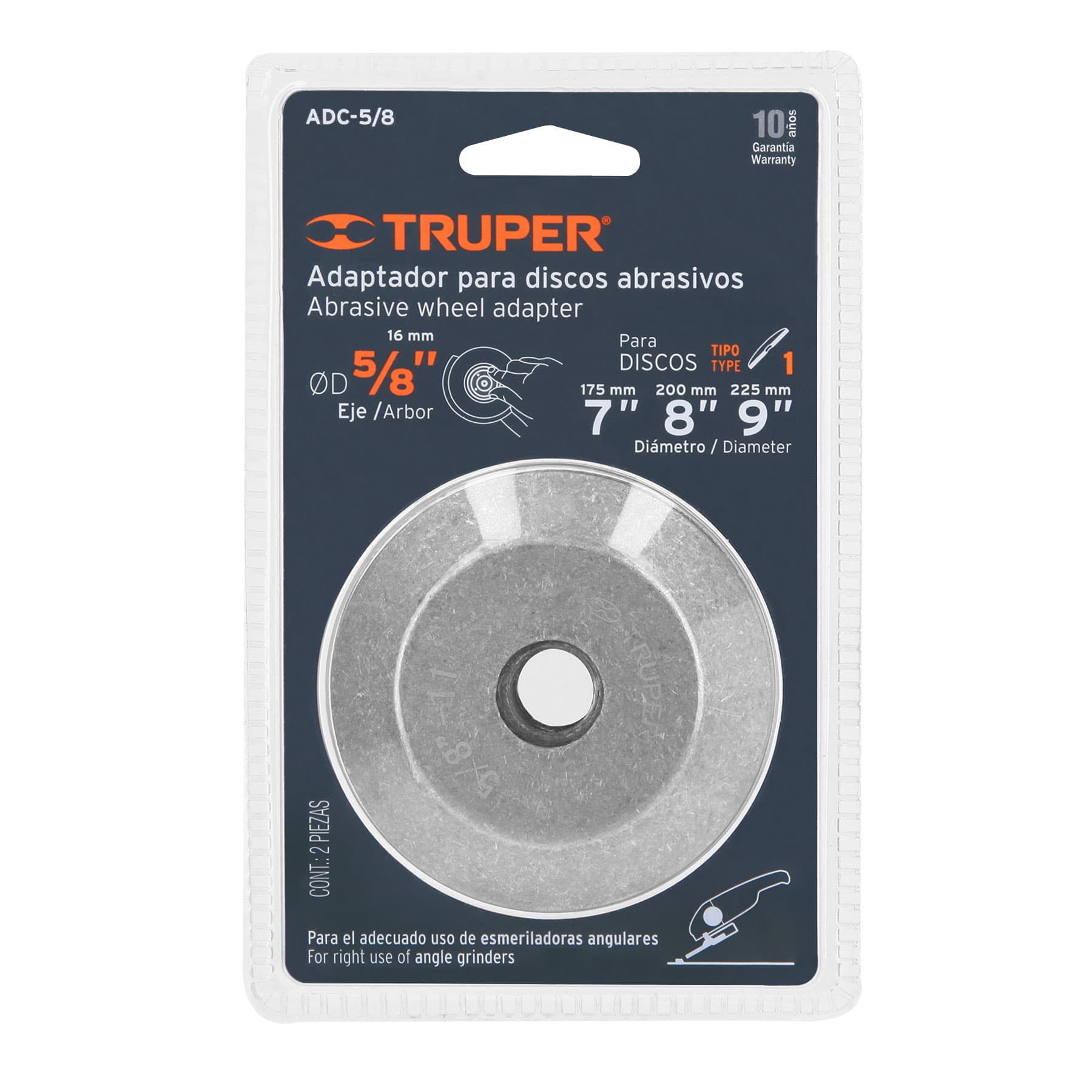 Adaptador para discos abrasivos 7" a 9", tipo 41, 5/8-11-NC
