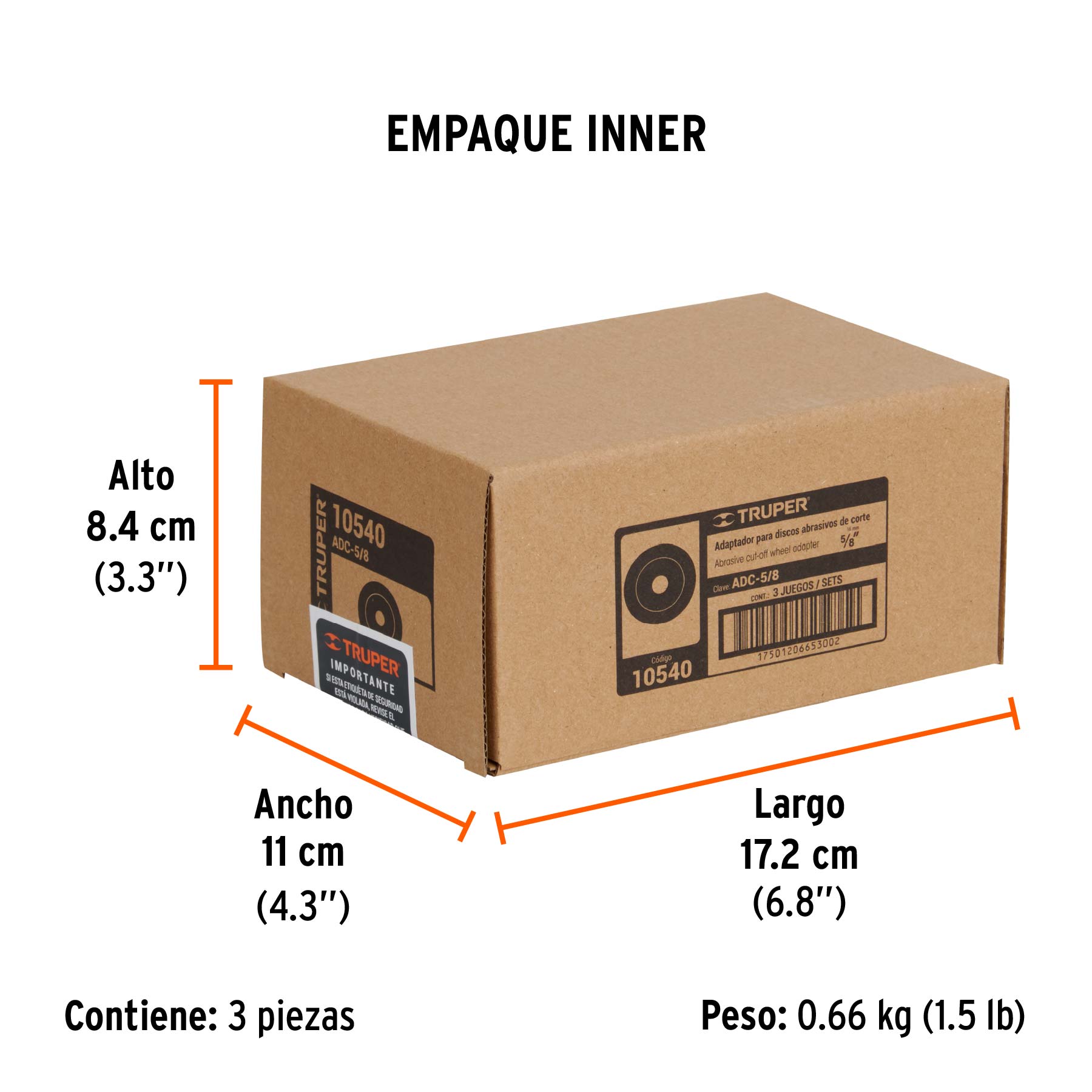 Adaptador para discos abrasivos 7" a 9", tipo 41, 5/8-11-NC - Empaque