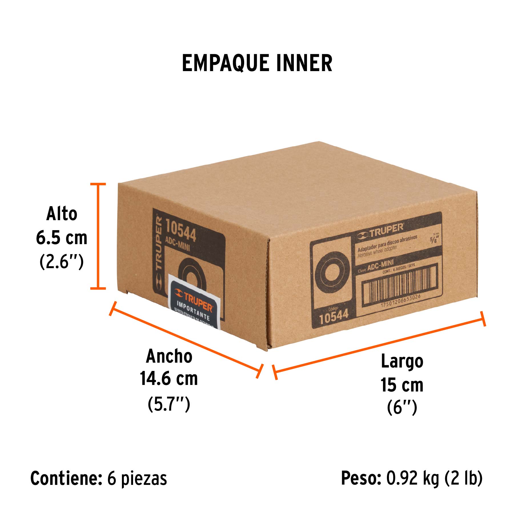Adaptador para discos abrasivos 4" y 4-1/2", tipo 42, 5/8-11 - Empaque