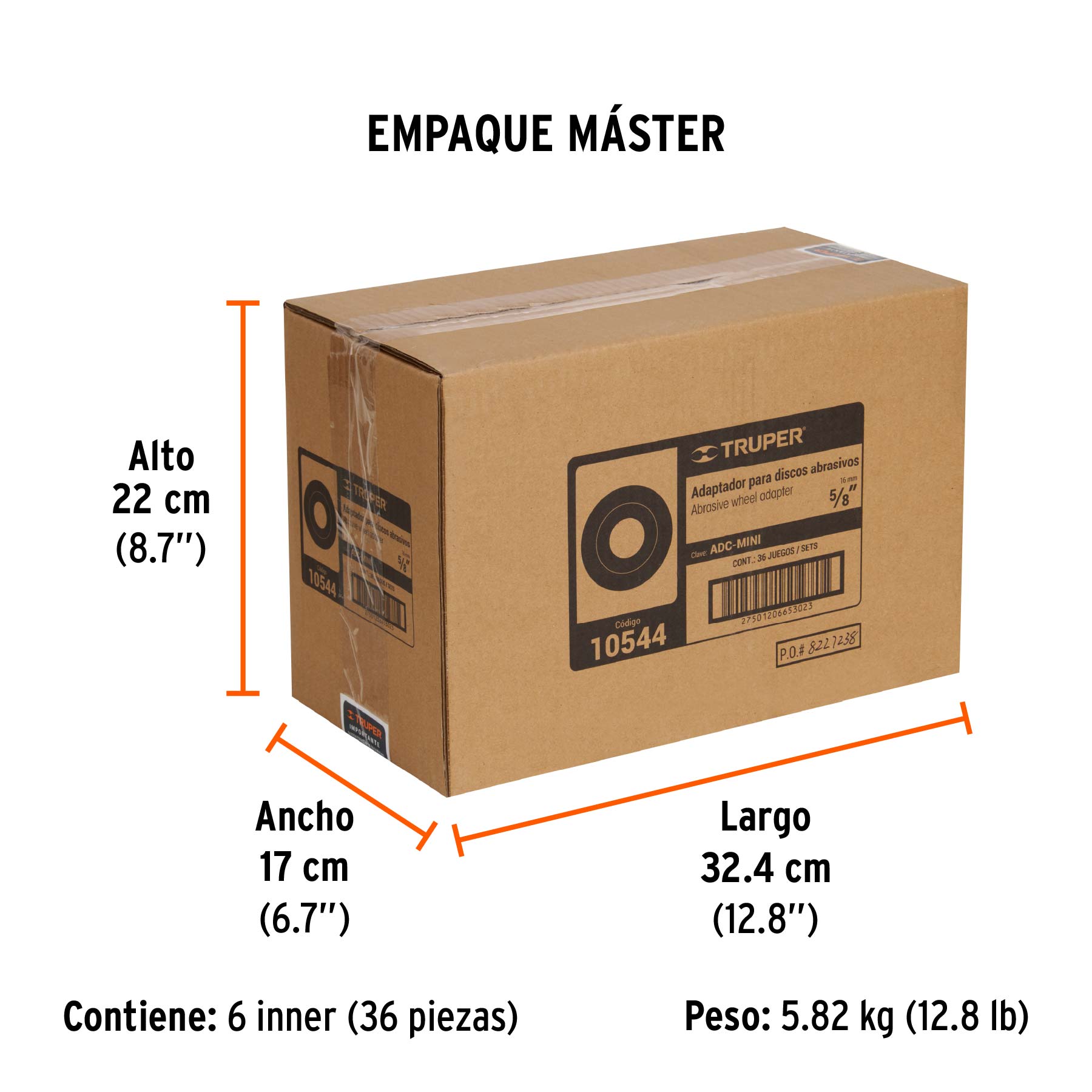Adaptador para discos abrasivos 4" y 4-1/2", tipo 42, 5/8-11 - Empaque