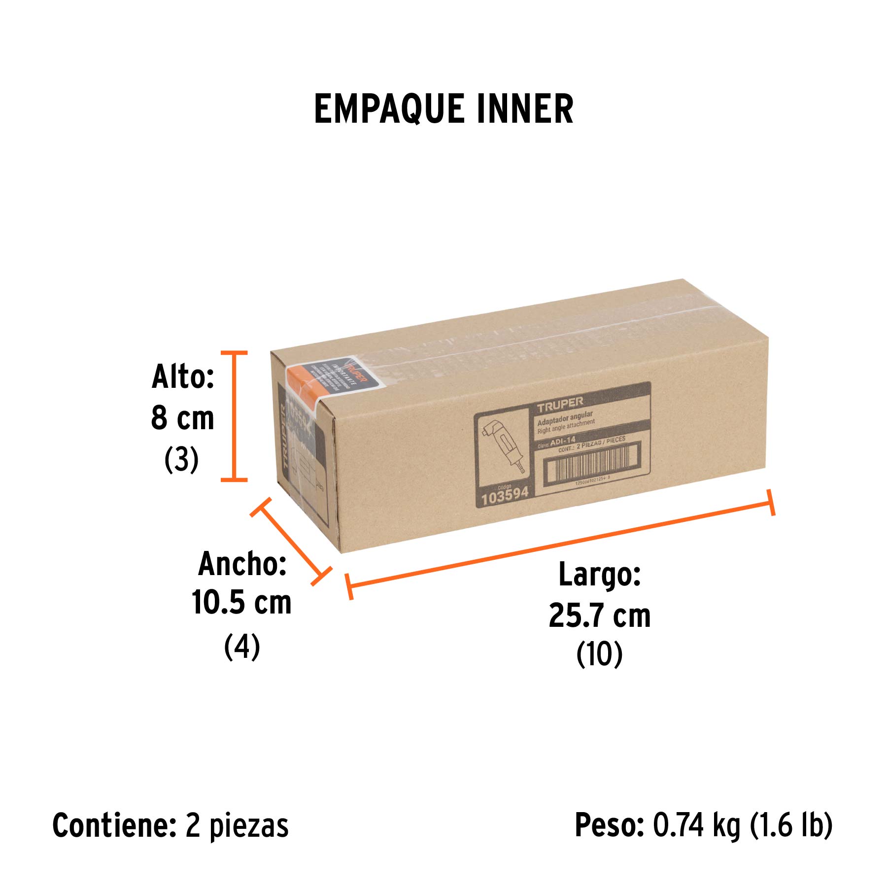 Adaptador para destornilladores impacto, porta puntas 1/4" - Empaque