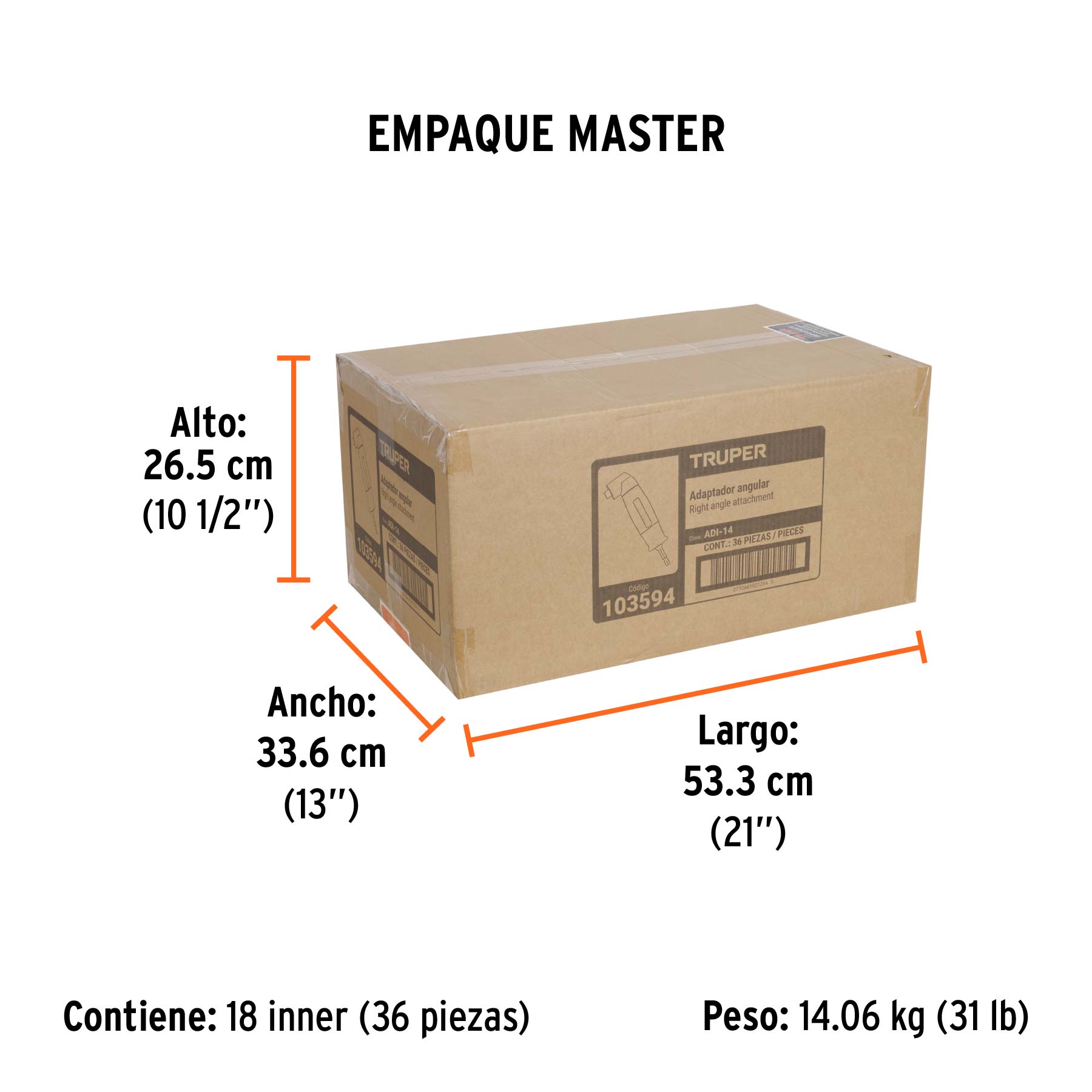Adaptador para destornilladores impacto, porta puntas 1/4" - Empaque