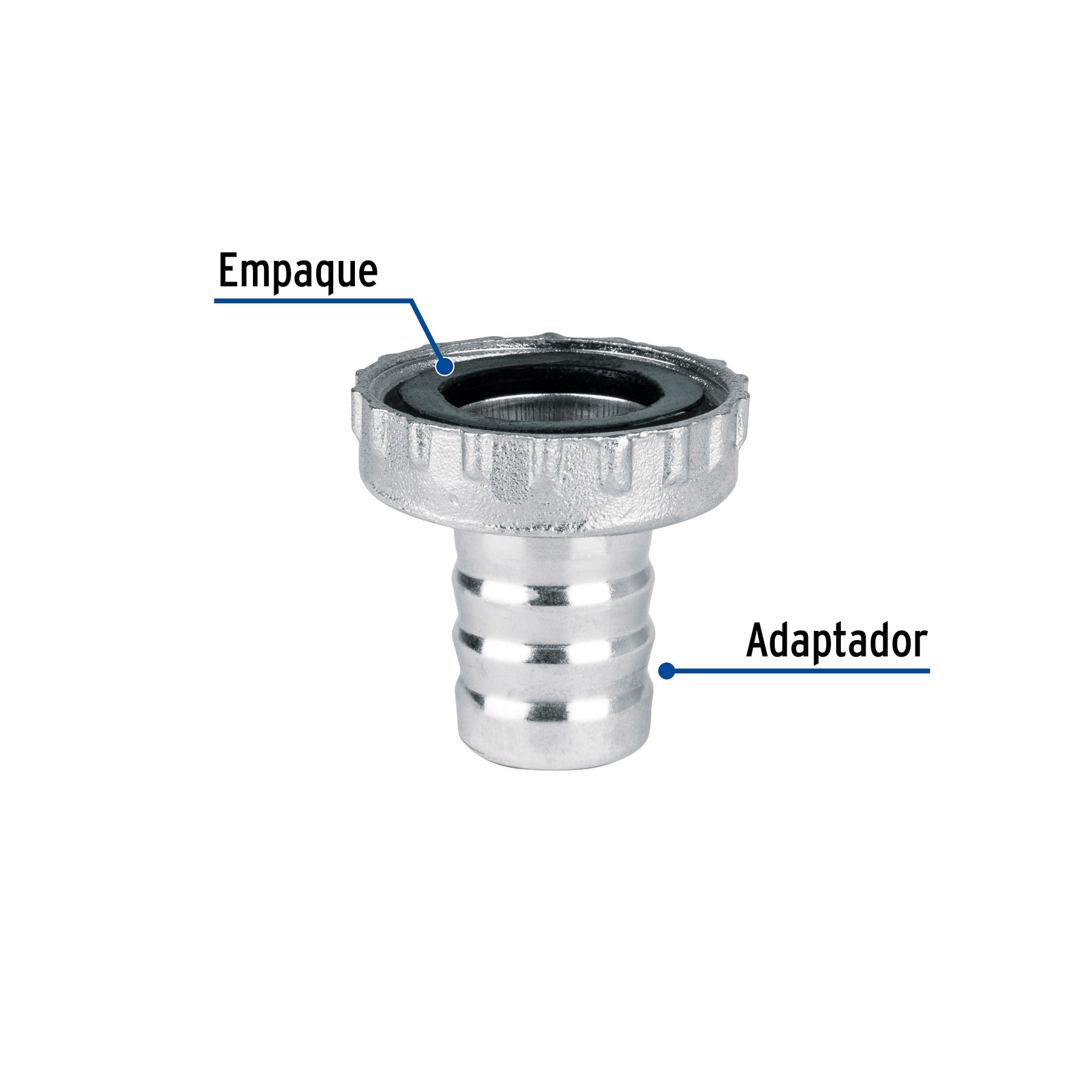 Adaptador metálico 1/2" para manguera, FOSET