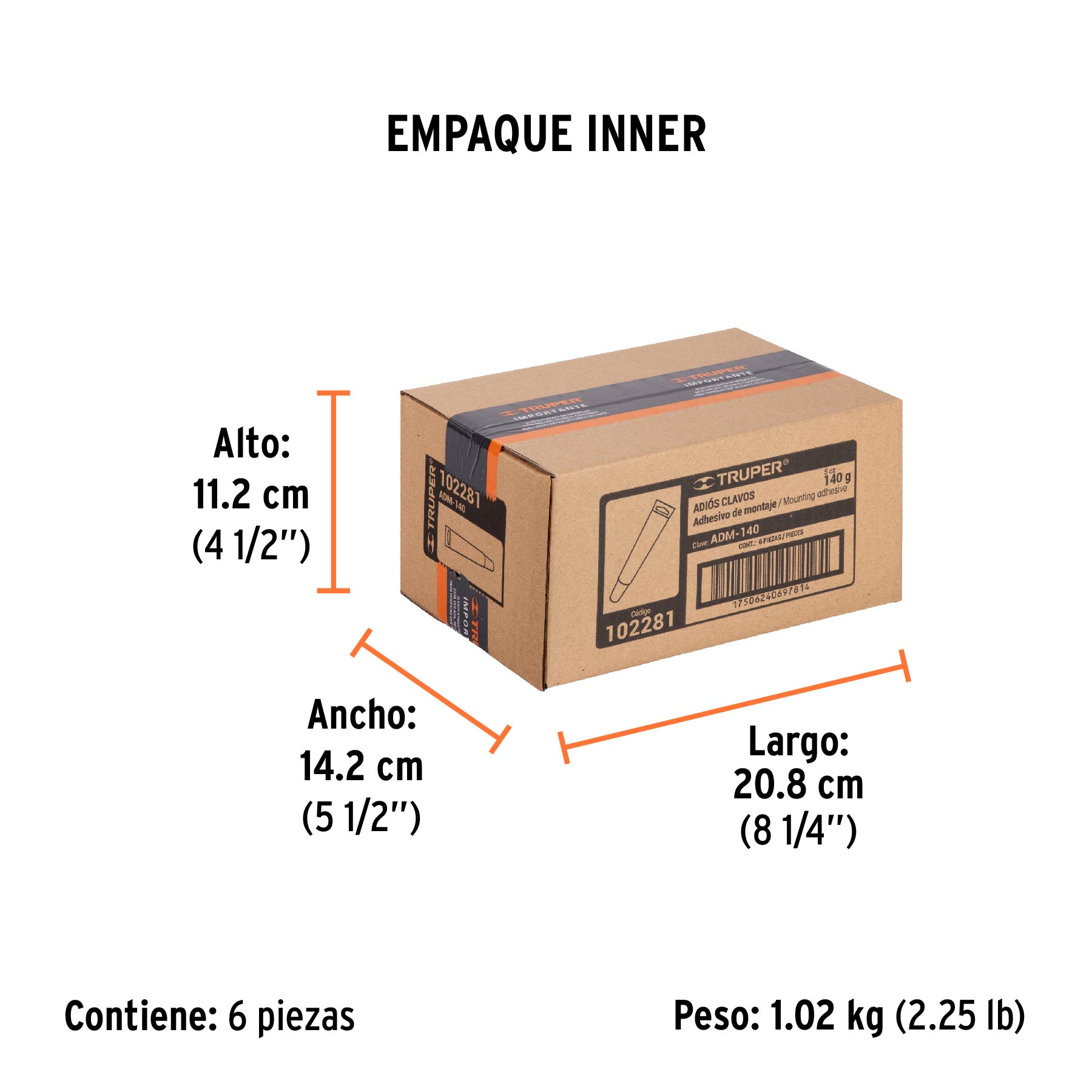 Adhesivo de montaje Adiós clavos, 140 g, TRUPER - Empaque