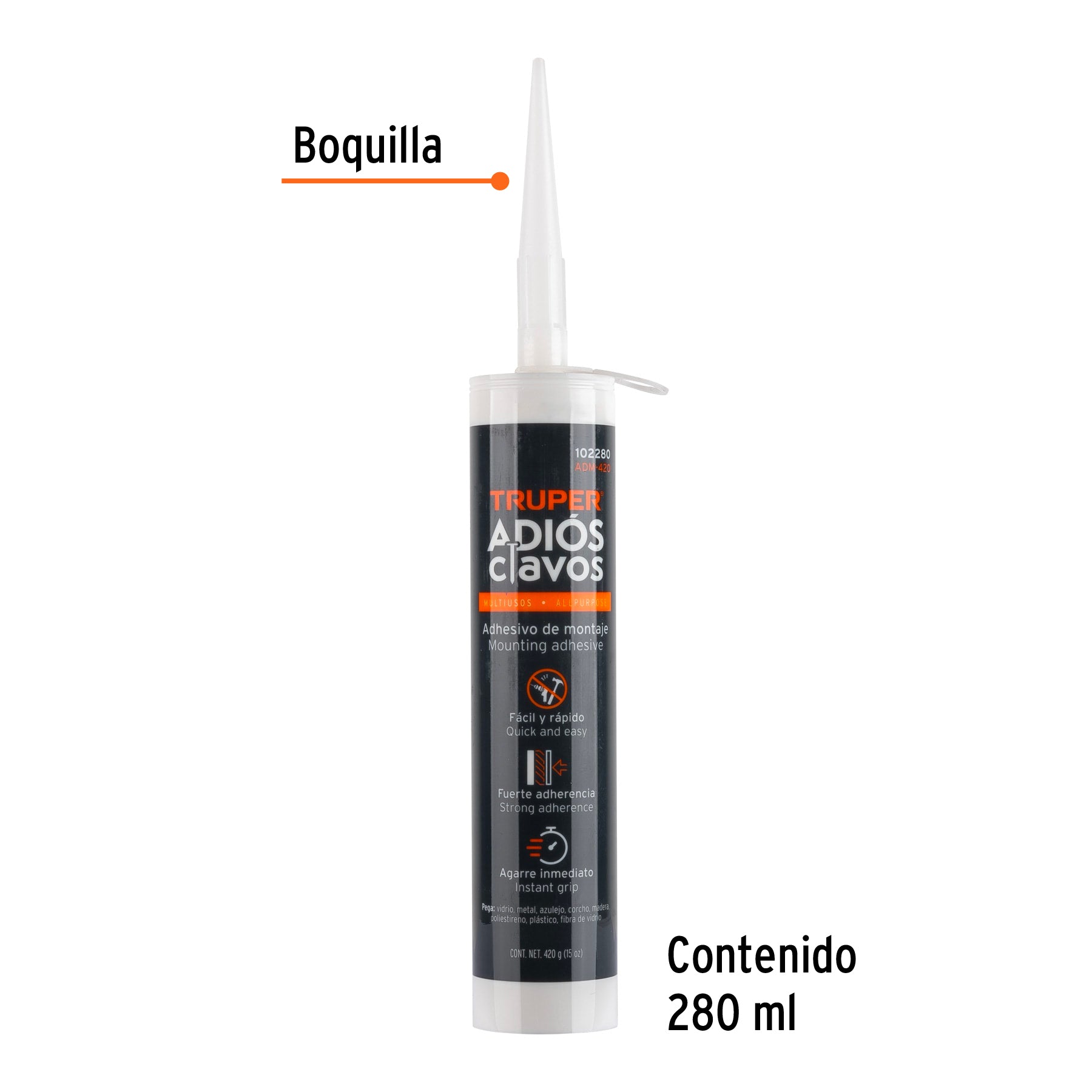 Adhesivo de montaje Adiós clavos, 420 g, TRUPER