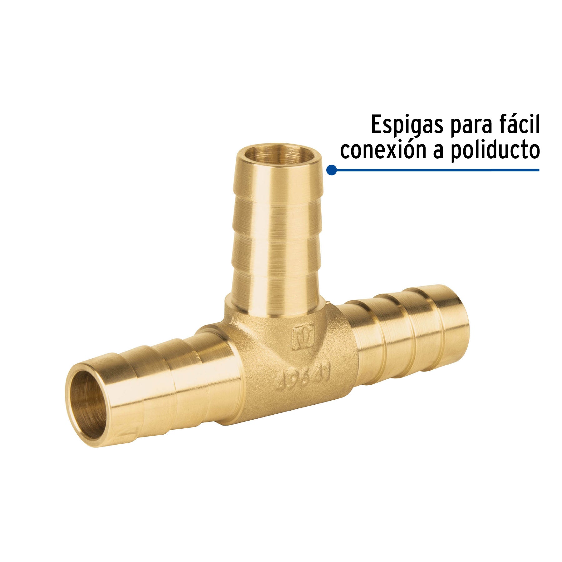 Tee inserción macho latón 1/2" para manguera, FOSET