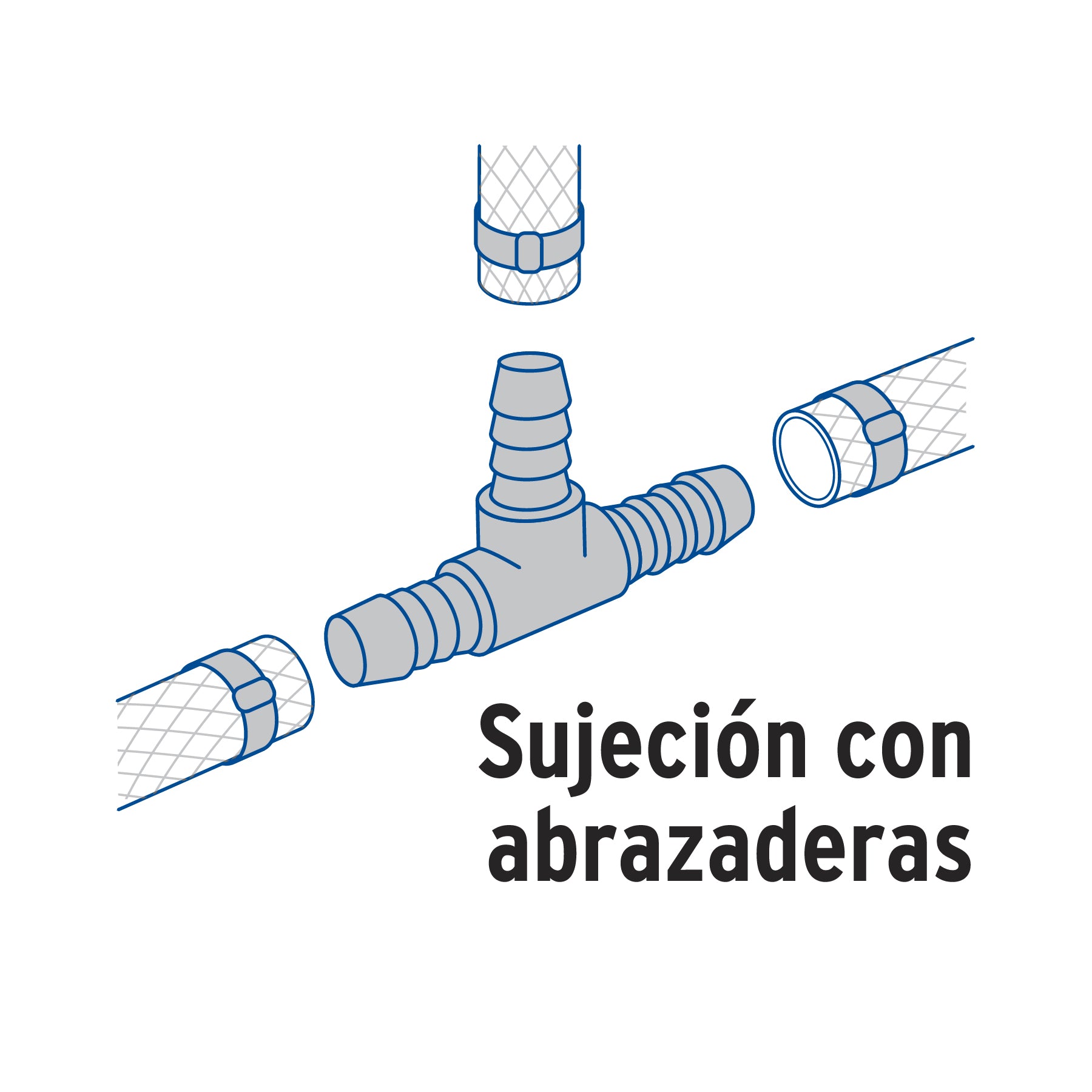 Tee inserción macho latón 1" para manguera, FOSET