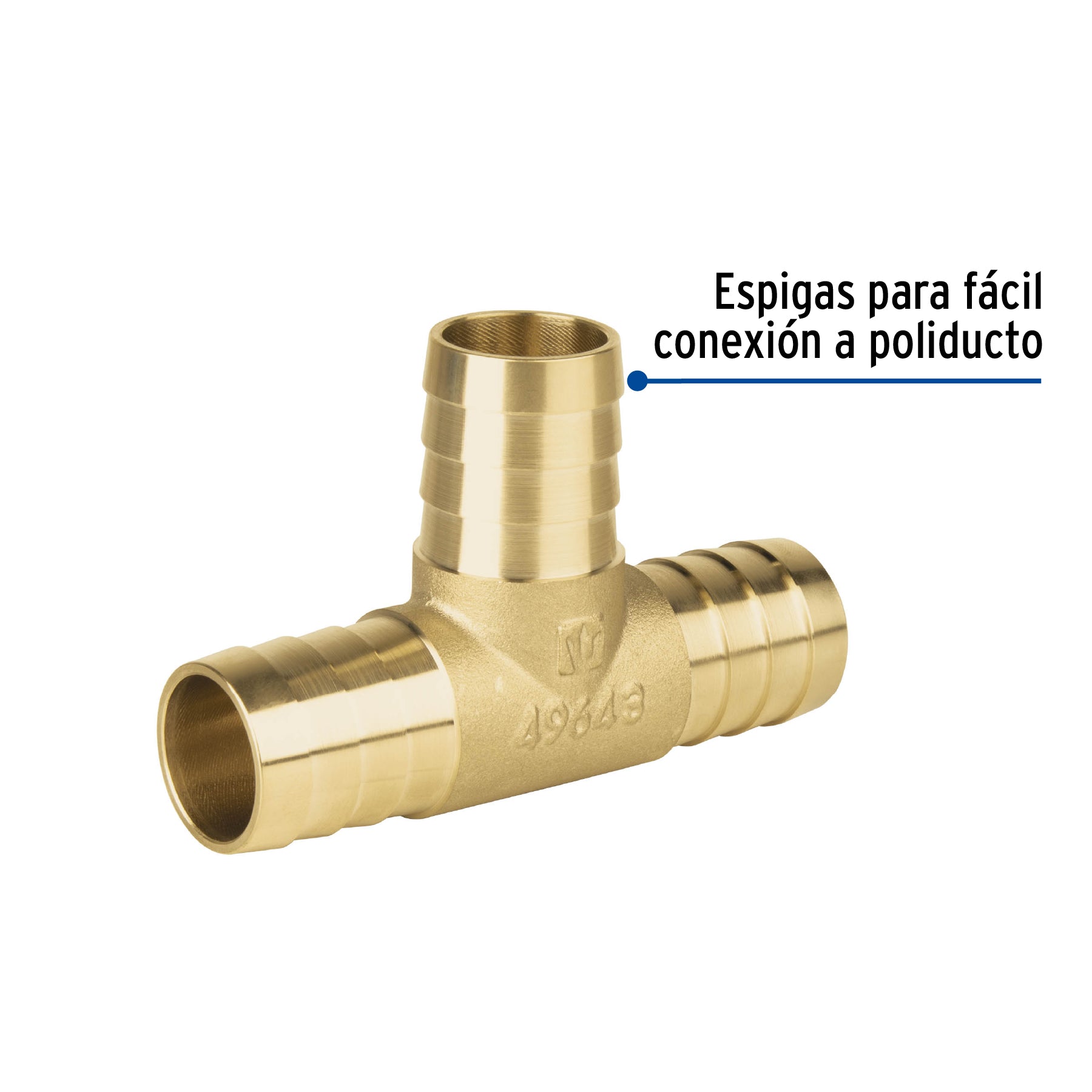 Tee inserción macho latón 1" para manguera, FOSET