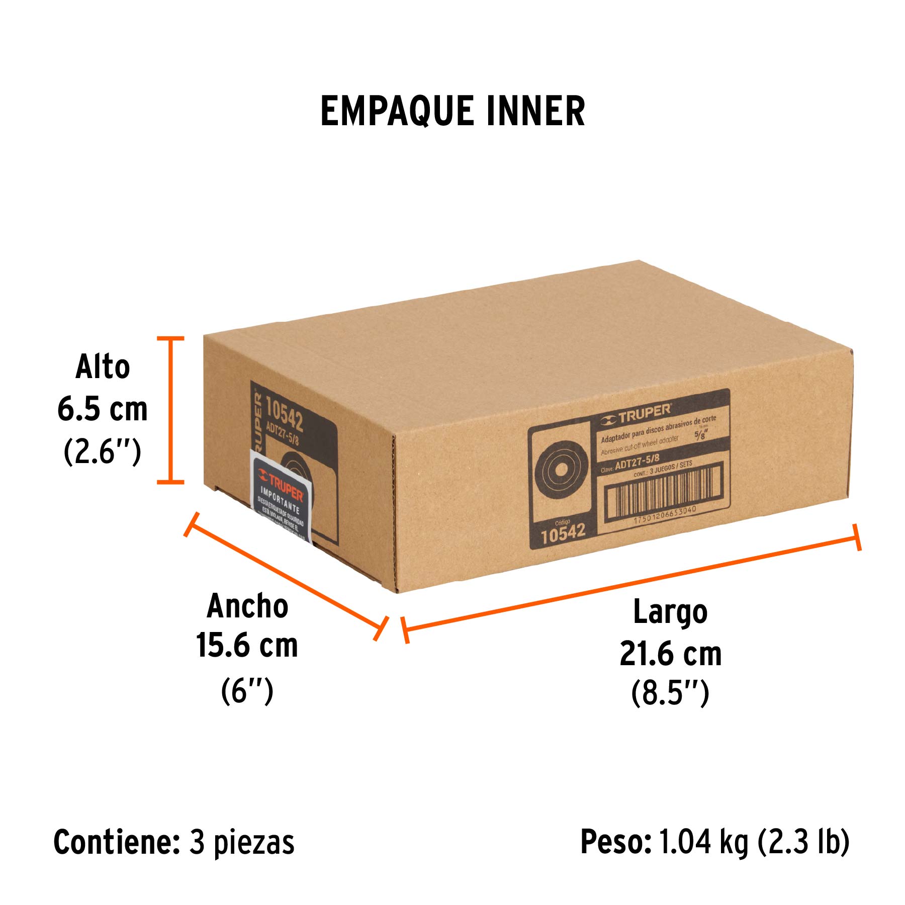 Adaptador para discos abrasivos 7" a 9", tipo 42, 5/8-11-NC - Empaque