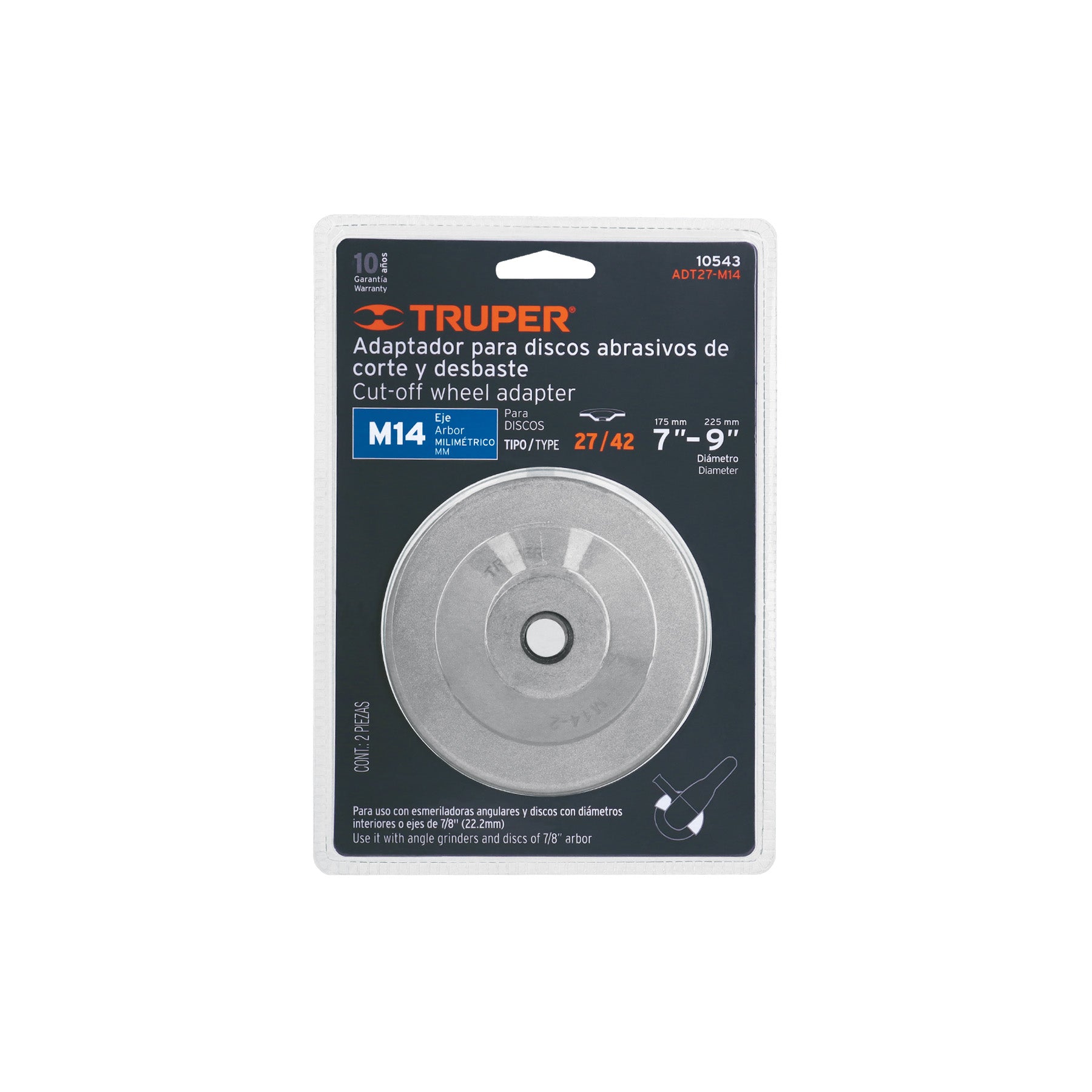 Adaptador para discos abrasivos 7" a 9", tipo 42, M14-2 mm