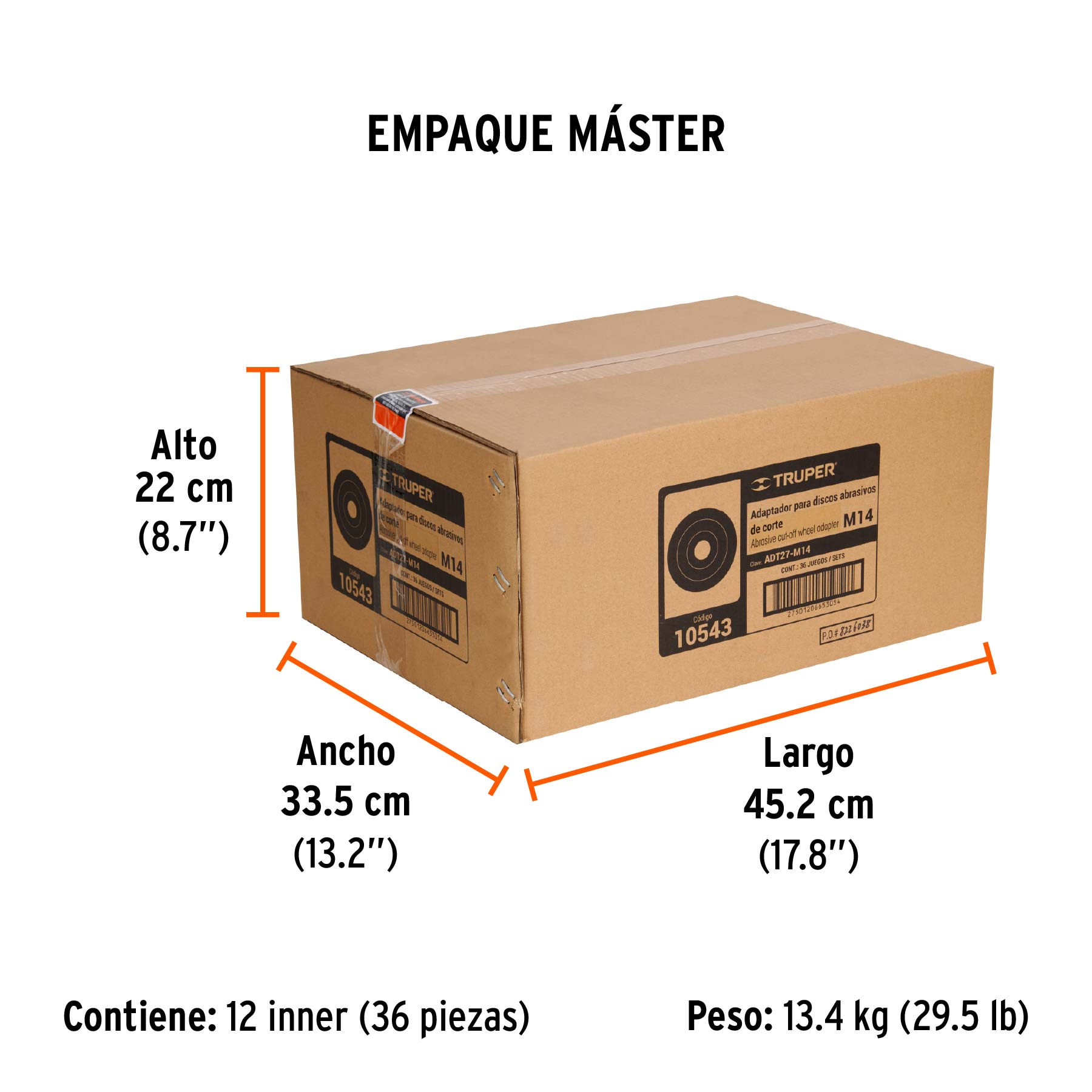 Adaptador para discos abrasivos 7" a 9", tipo 42, M14-2 mm - Empaque
