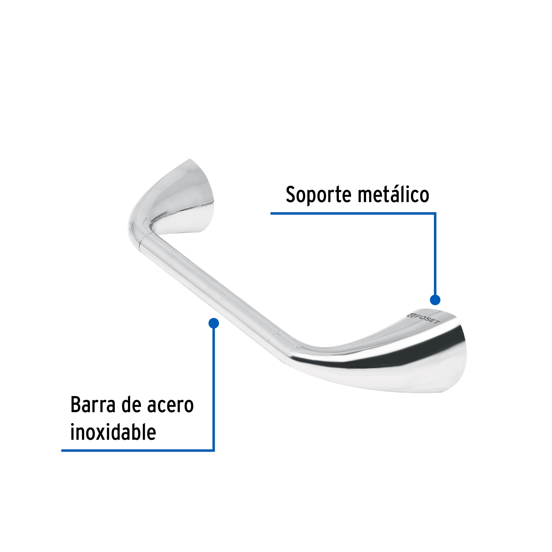 Portarrollo con barra de acero inoxidable, FOSET AERO