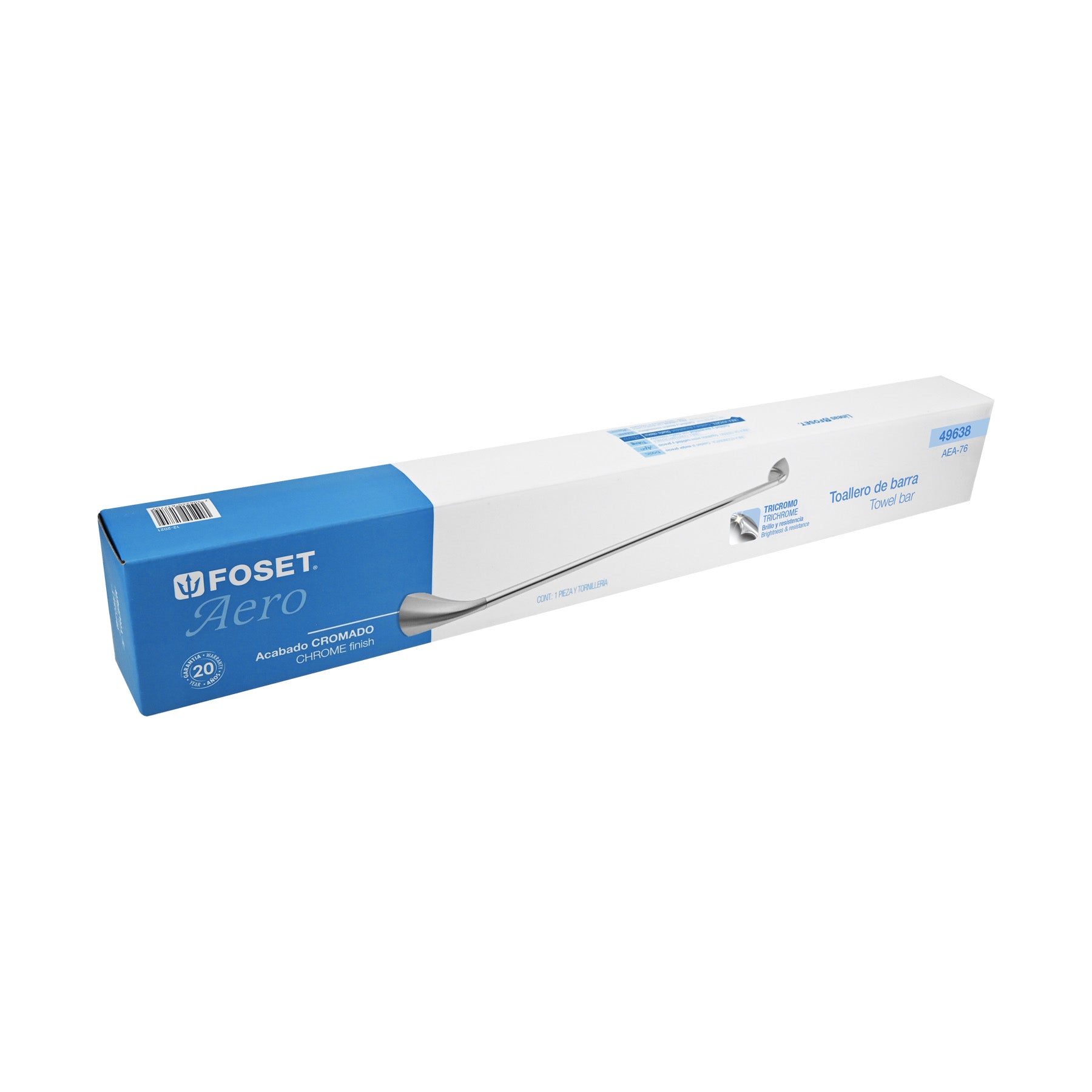 Toallero con barra de acero inoxidable, FOSET AERO