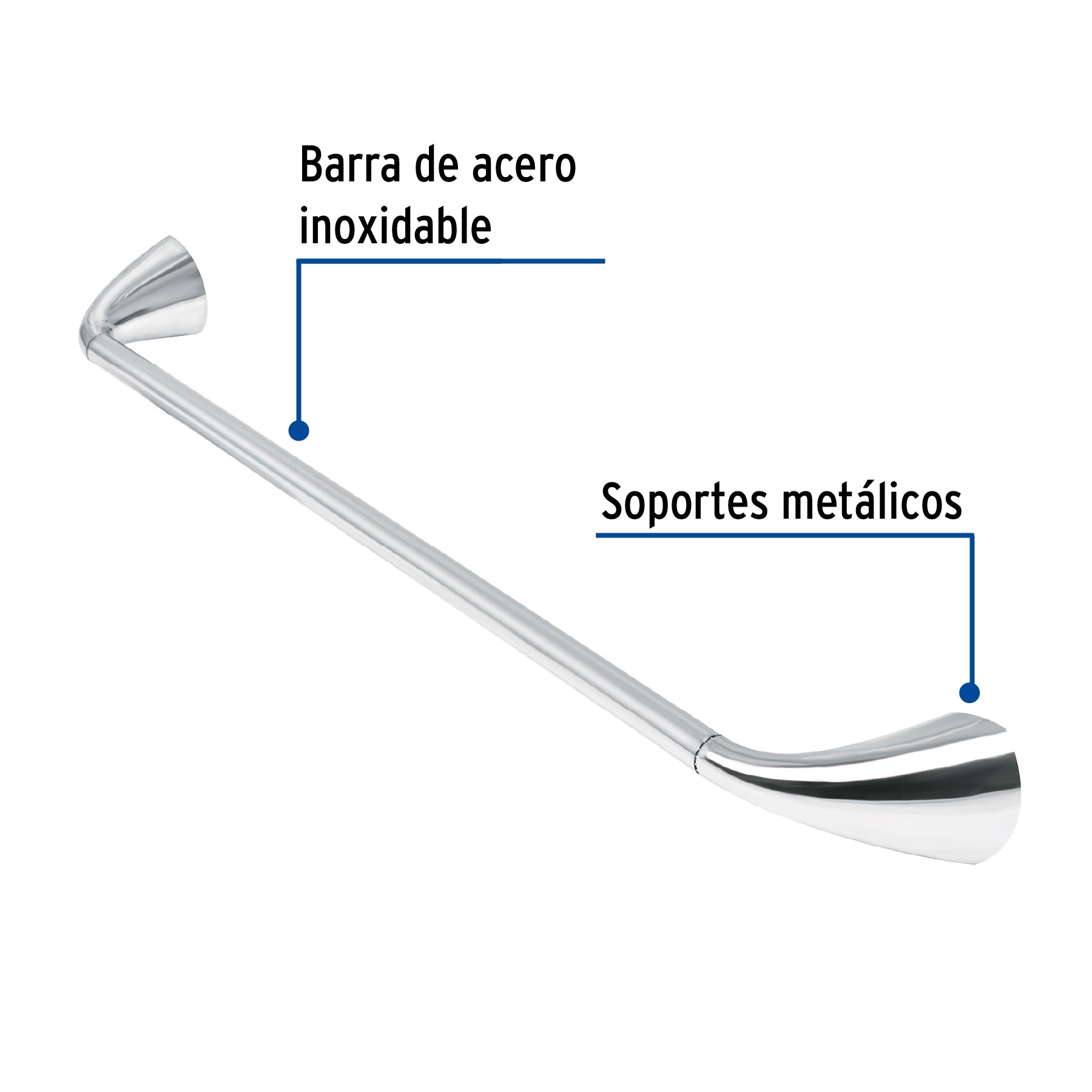 Toallero con barra de acero inoxidable, FOSET AERO