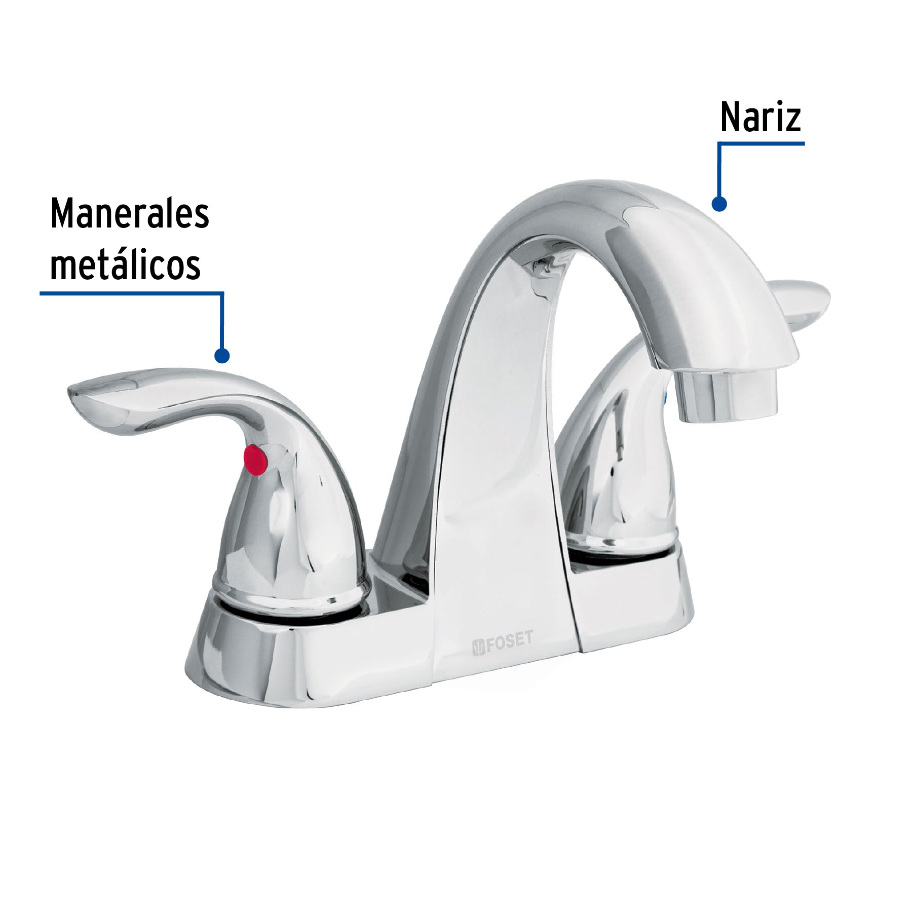 Mezcladora 4" cuello alto para lavabo, FOSET AERO
