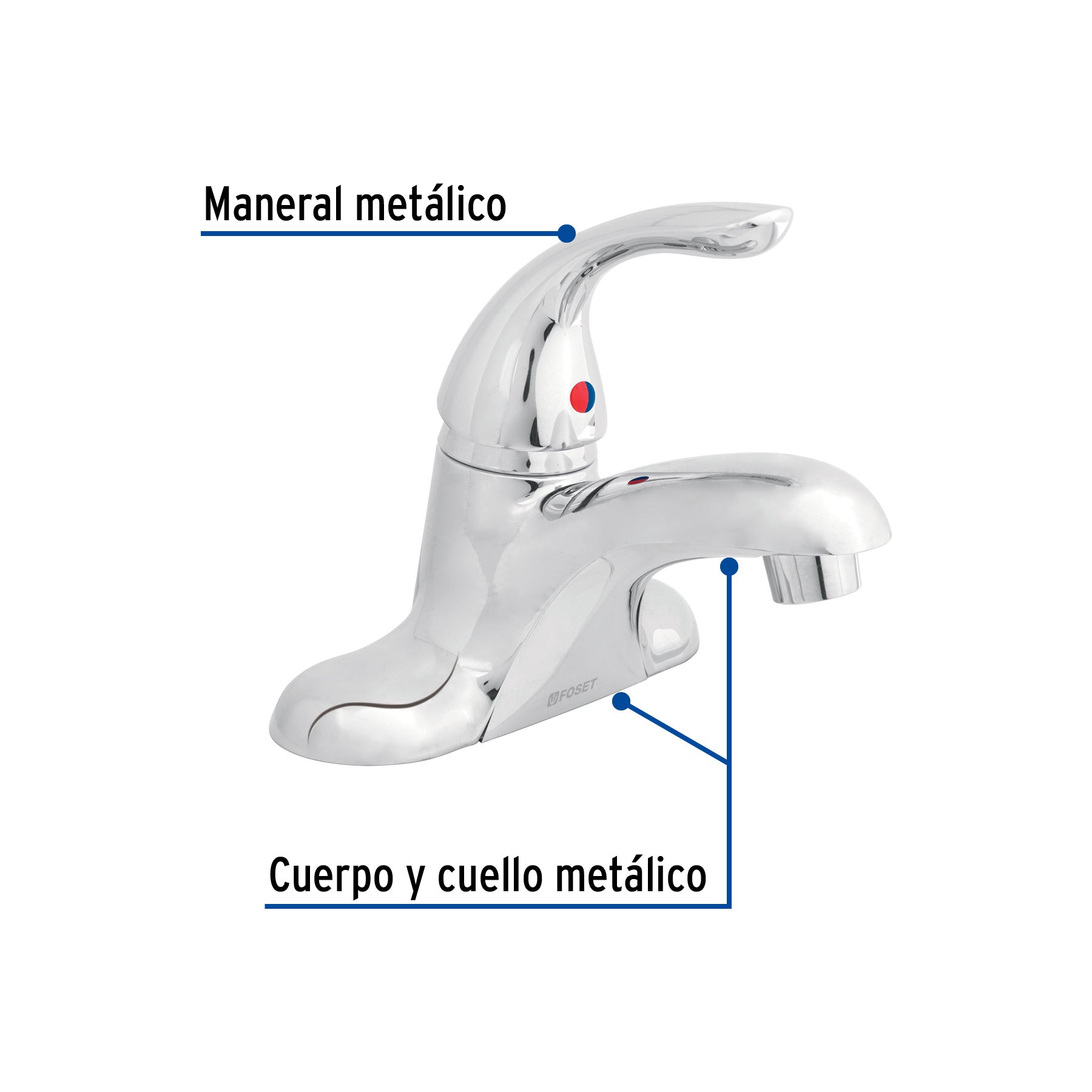 Monomando 4" para lavabo, FOSET AERO