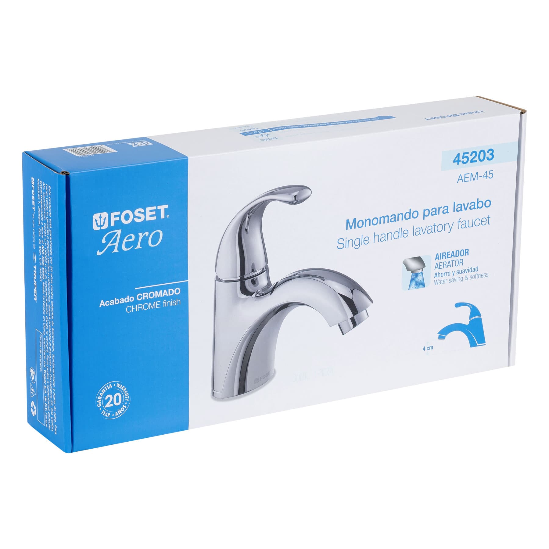 Monomando corto para lavabo, FOSET AERO