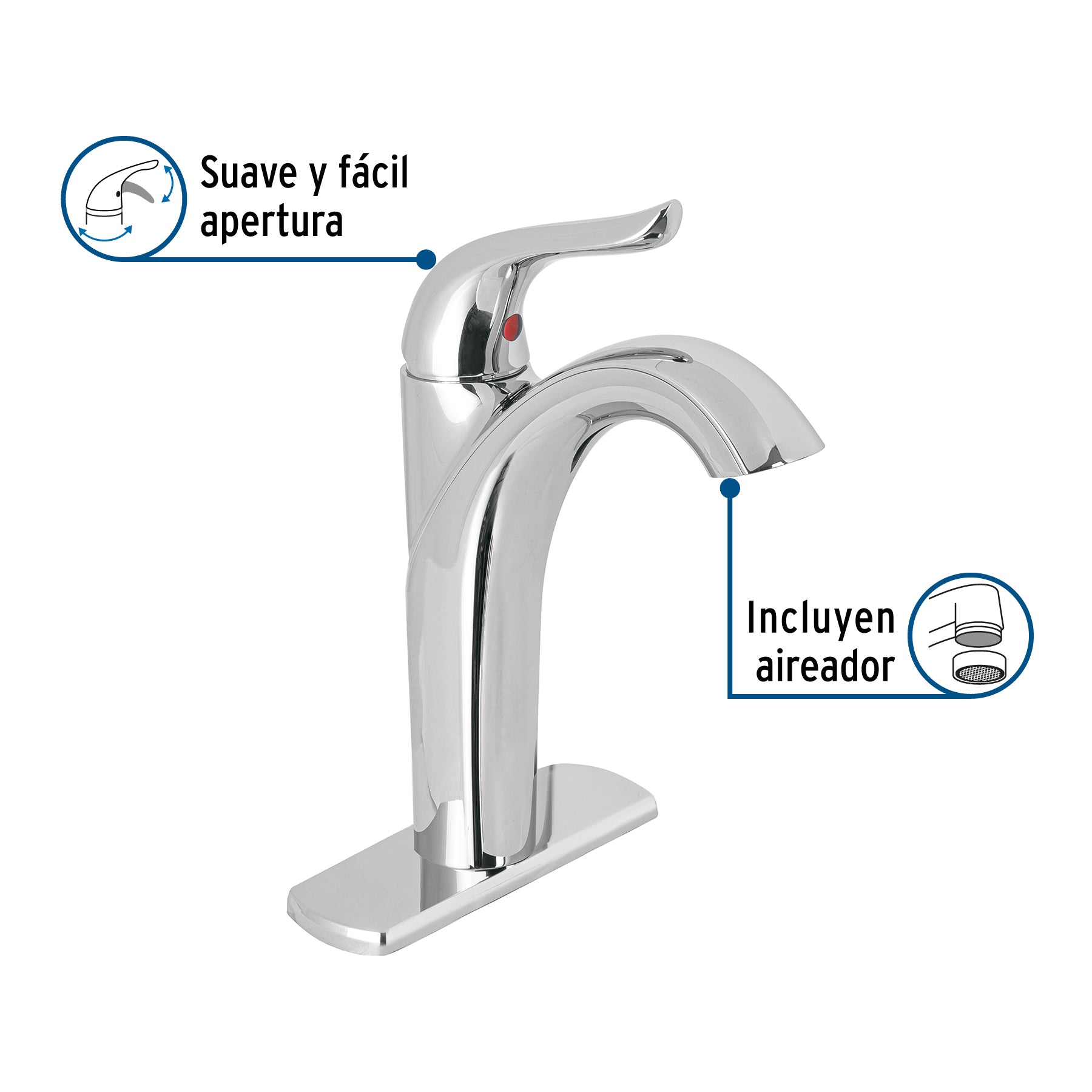 Monomando alto lavabo, cromo, FOSET AERO