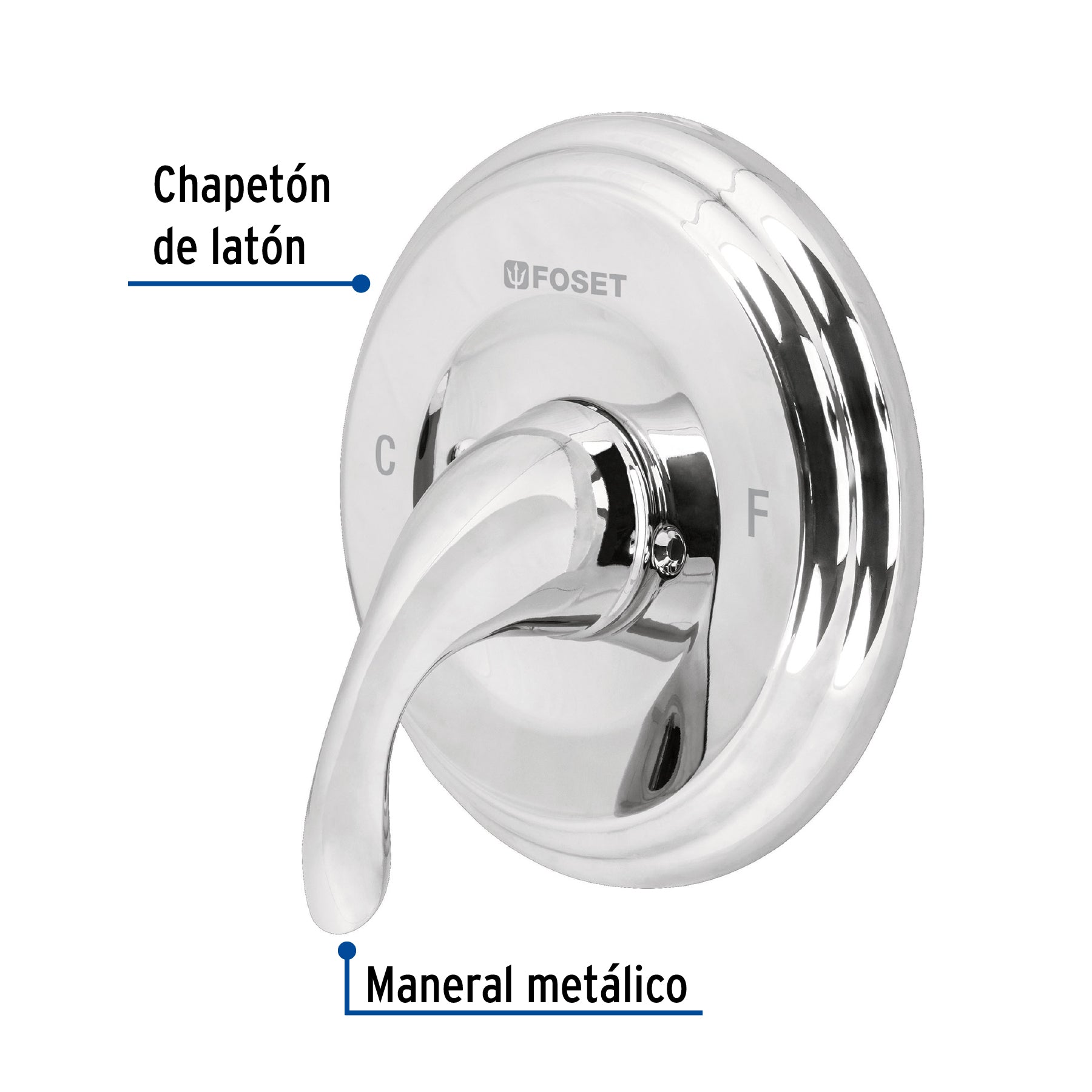 Monomando para regadera, cromo, AERO