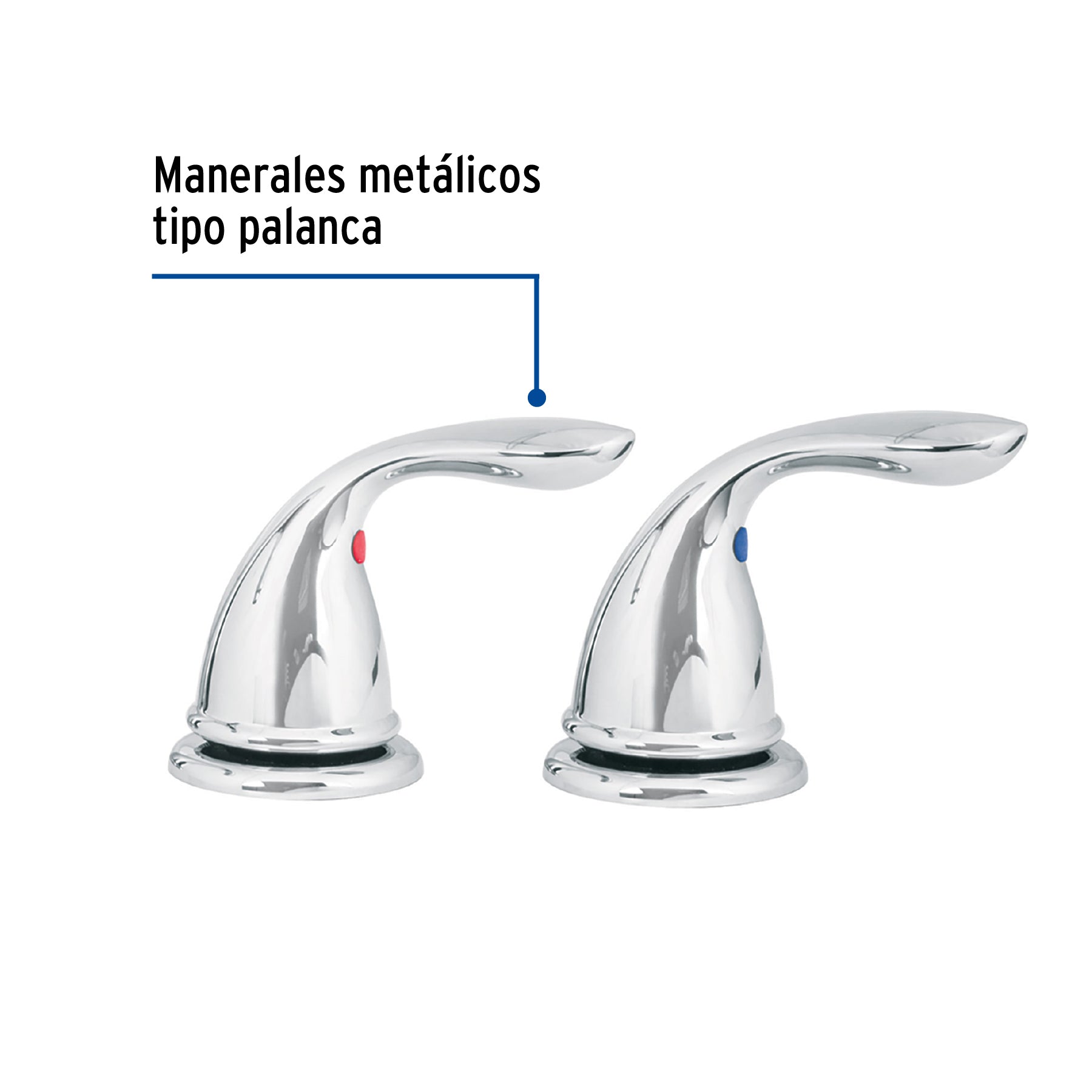 Juego 2 manerales palanca para mezcladora lavabo,cromo, AERO