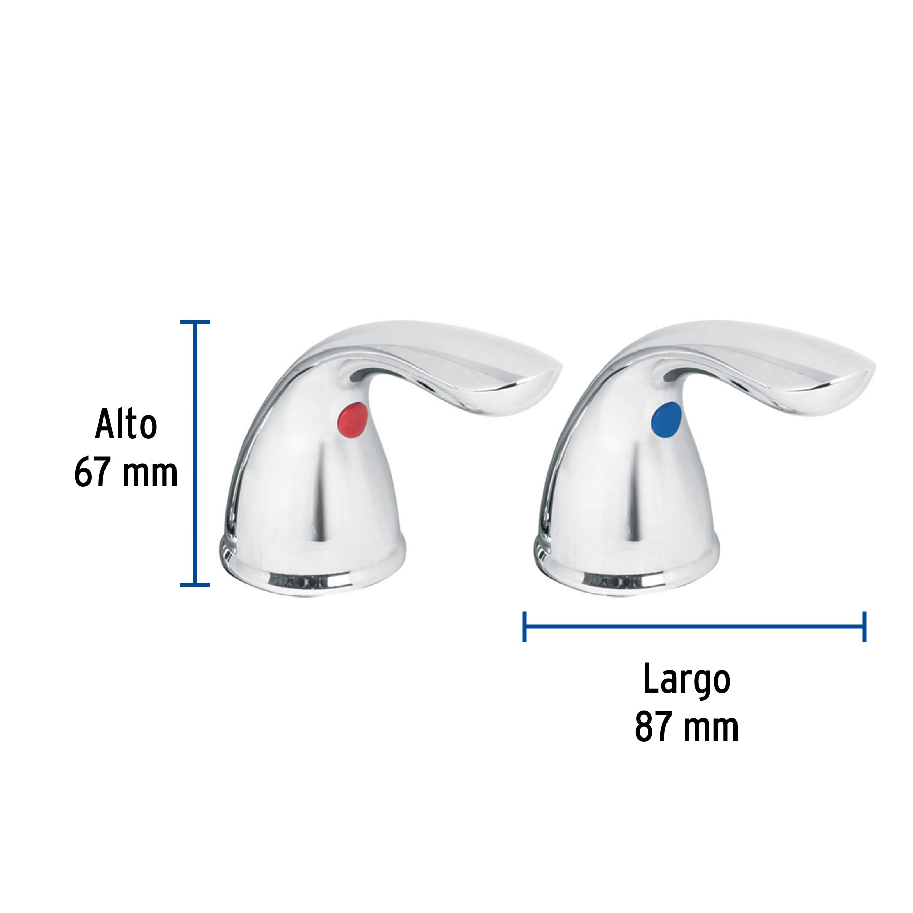 Juego 2 manerales palanca lavabo/fregadero, cromo, AERO