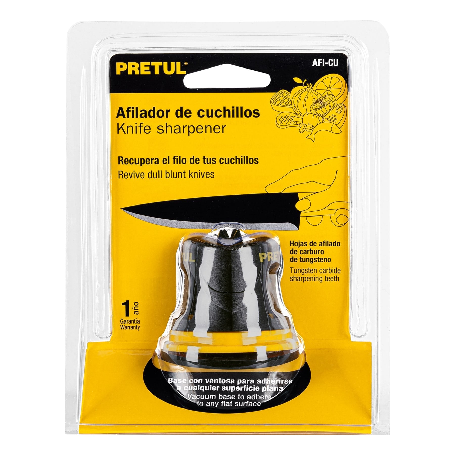 Afilador de cuchillos, cuerpo de ABS, PRETUL
