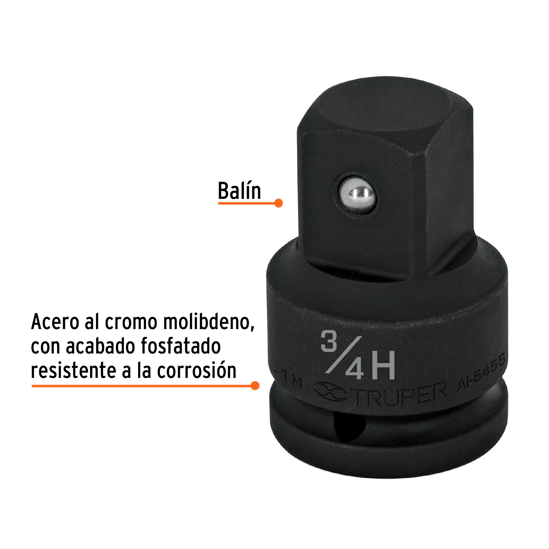 Adaptador de Impacto 3/4" (H) x 1" (M), TRUPER