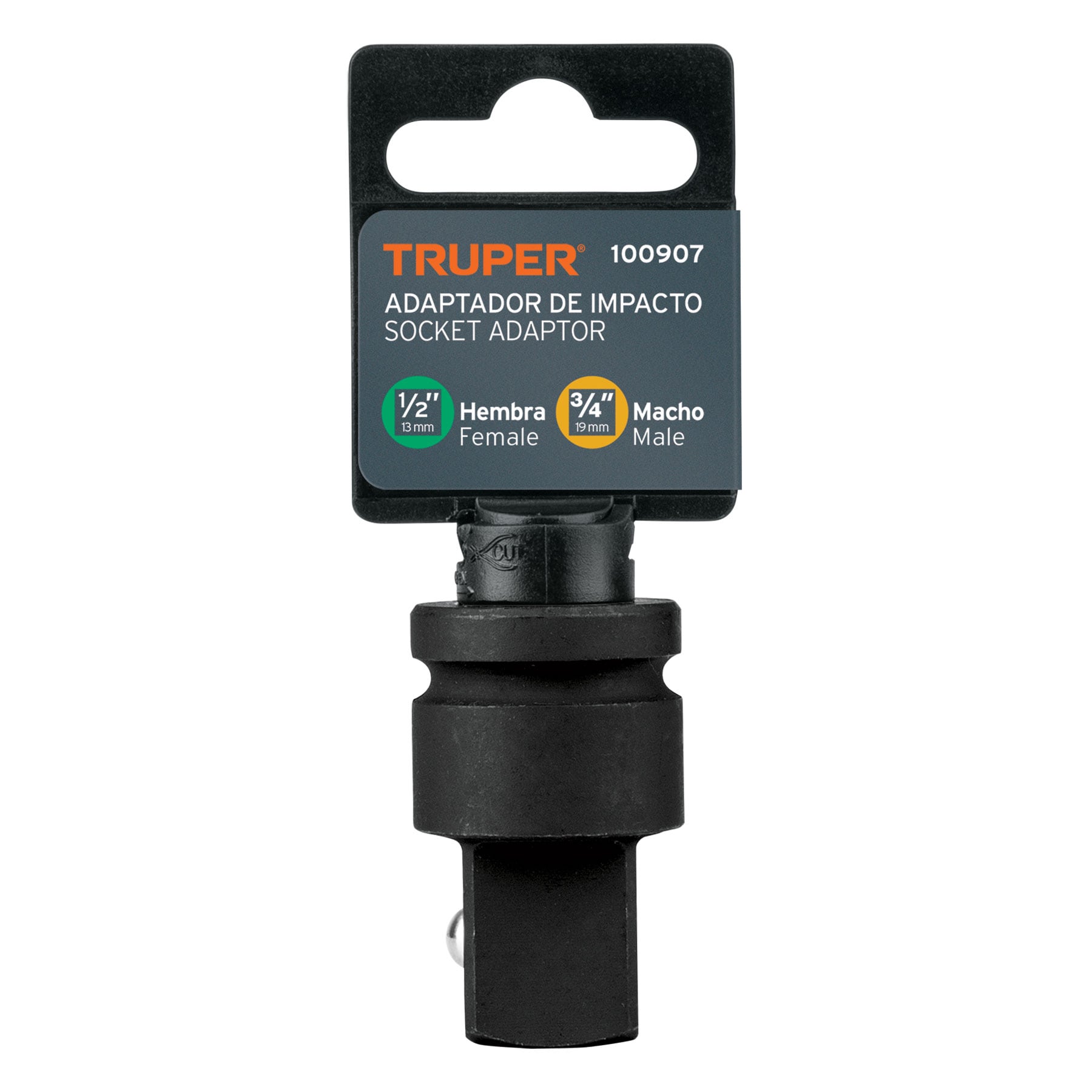 Adaptador de impacto 1/2" (H) x 3/4" (M), TRUPER