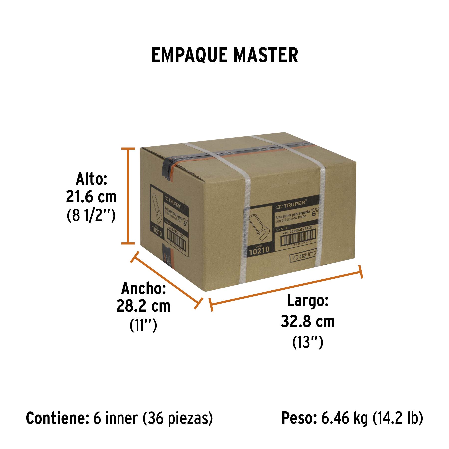Arco junior 6" para segueta, TRUPER - Empaque