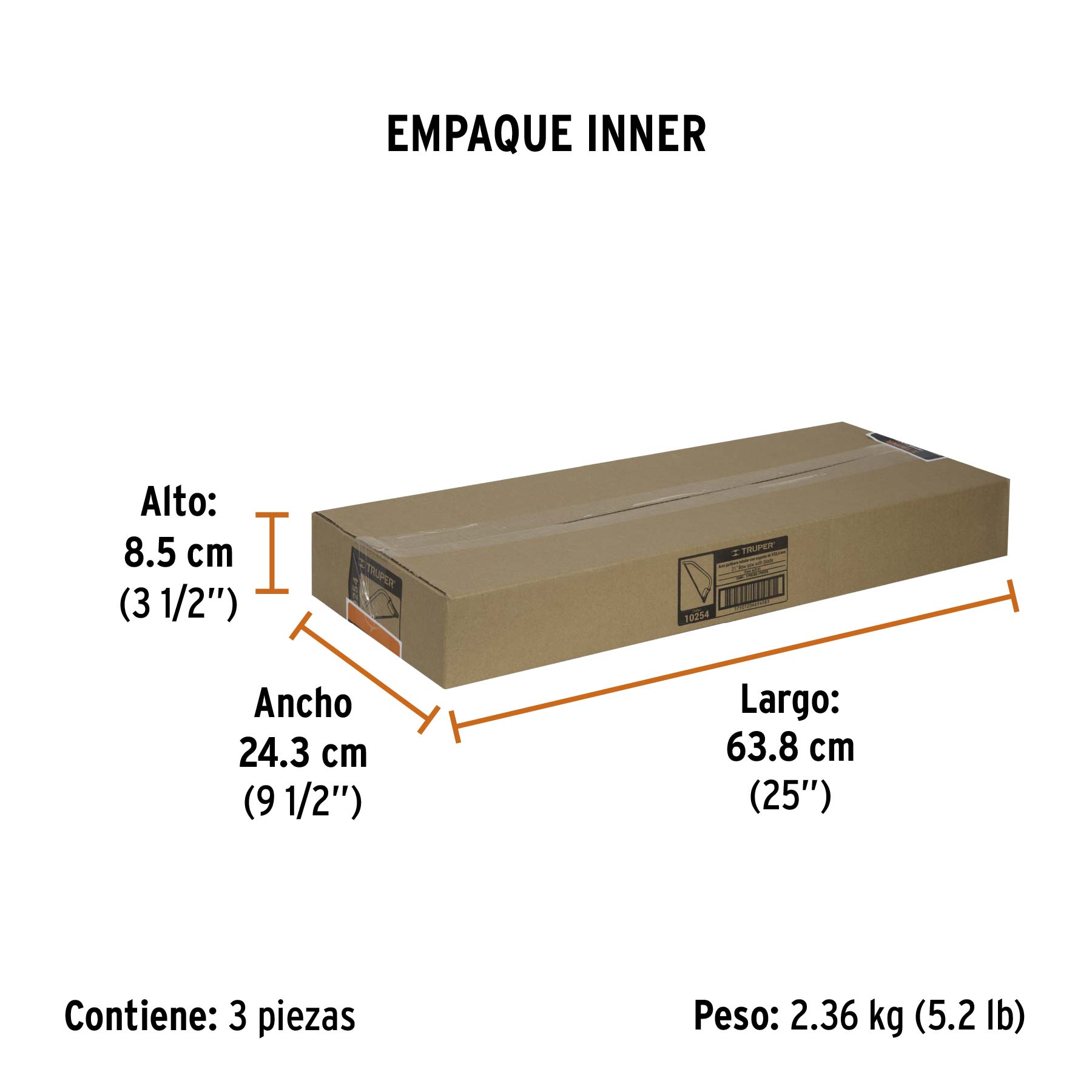 Arco jardinero tubular de 21", TRUPER - Empaque