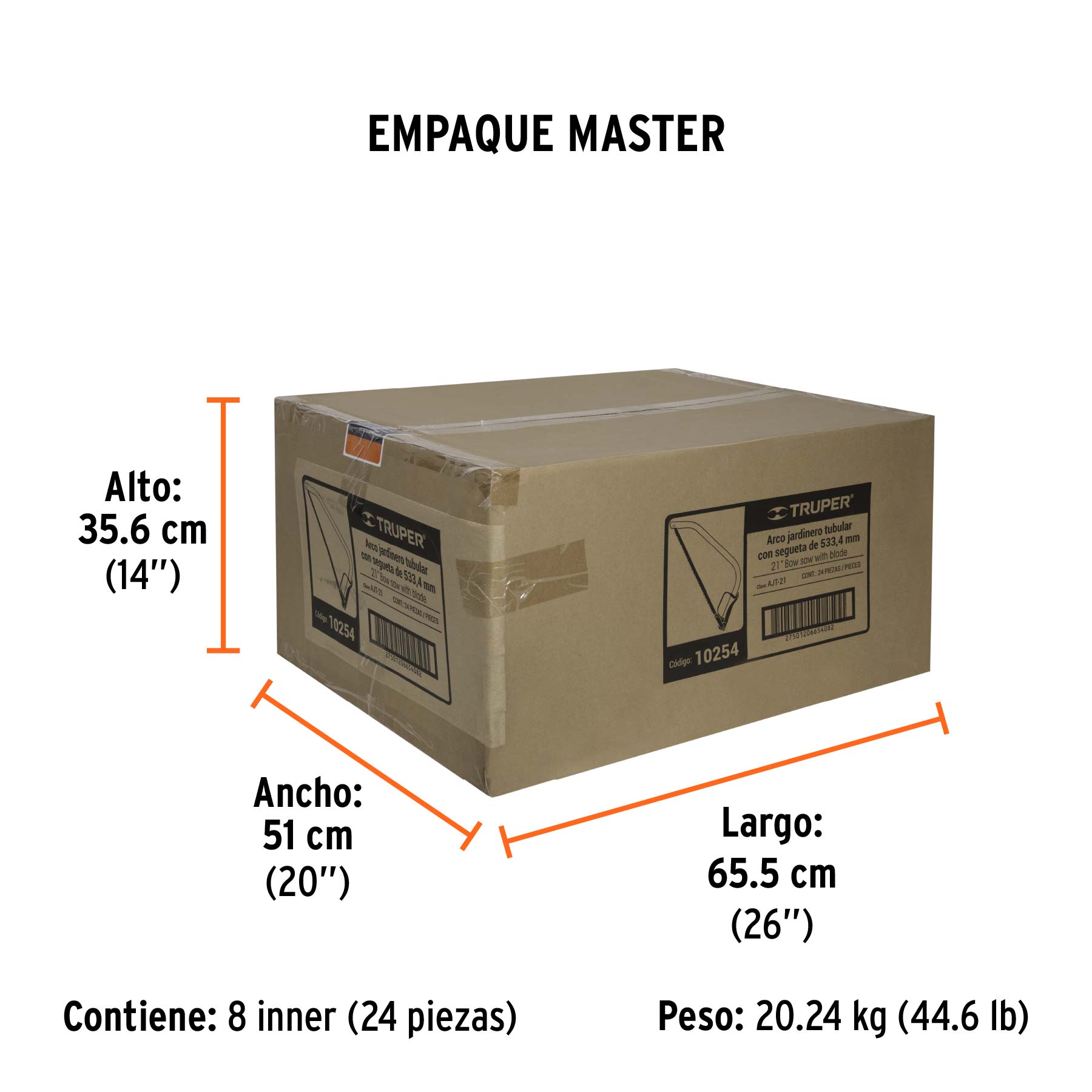 Arco jardinero tubular de 21", TRUPER - Empaque