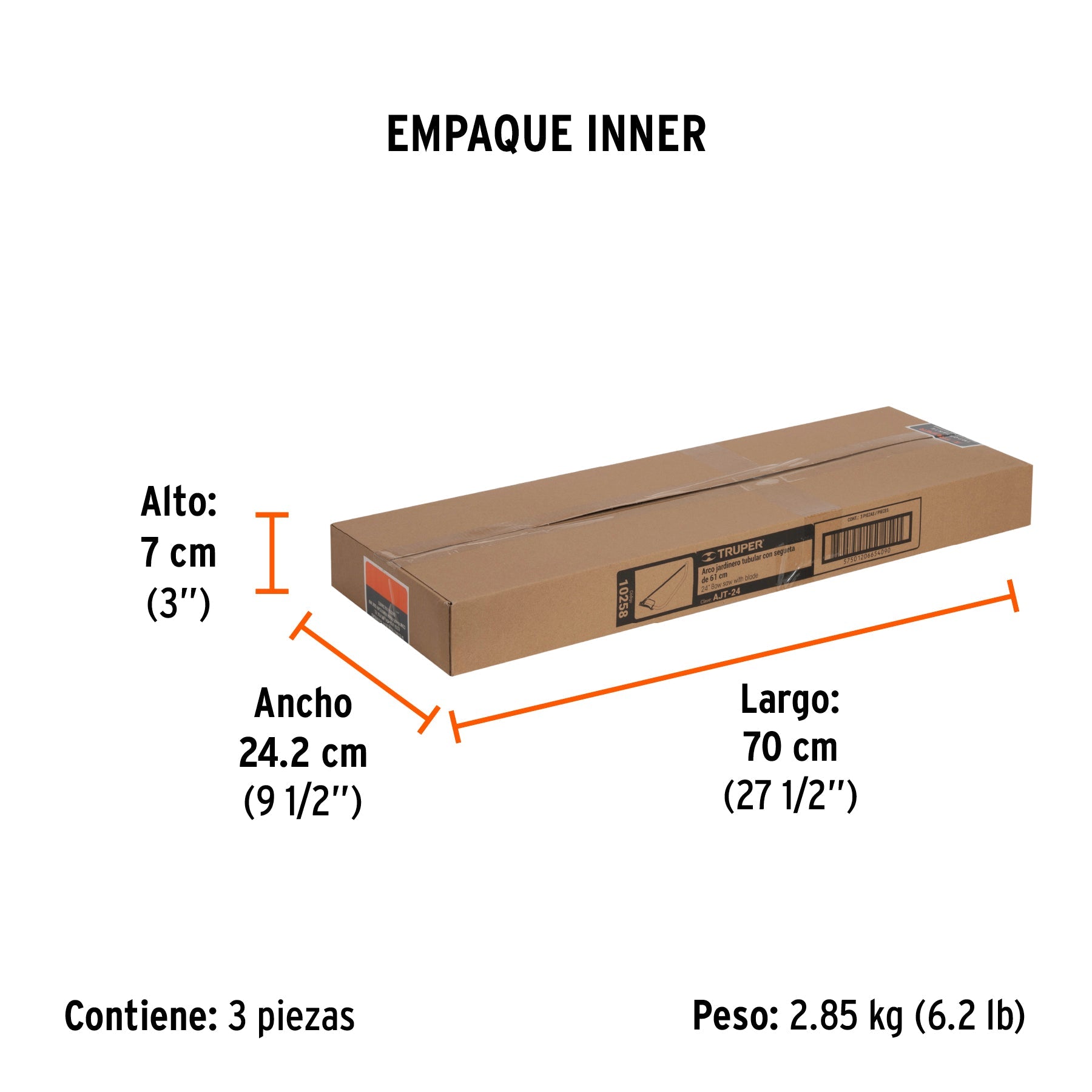 Arco jardinero tubular de 24", TRUPER - Empaque