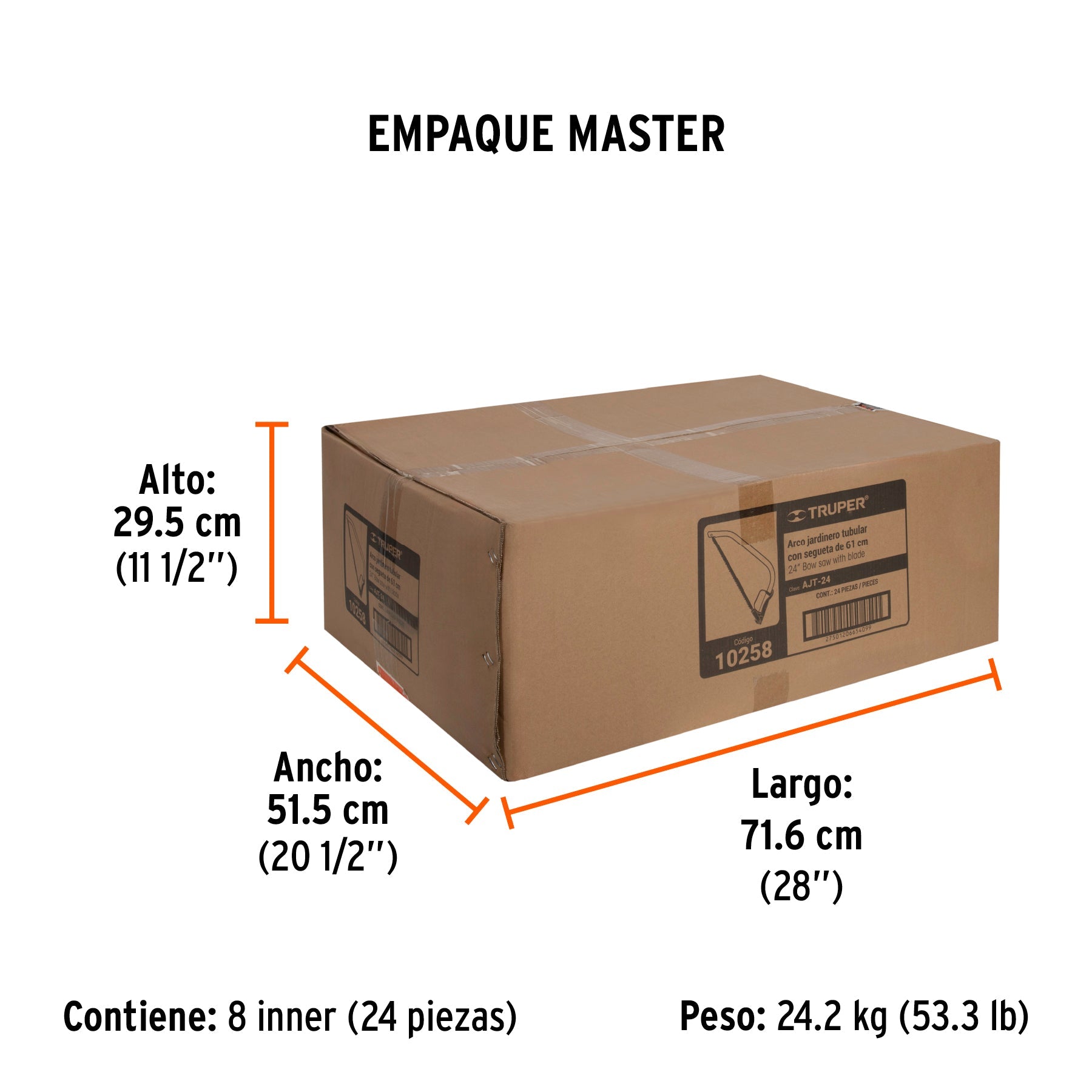 Arco jardinero tubular de 24", TRUPER - Empaque