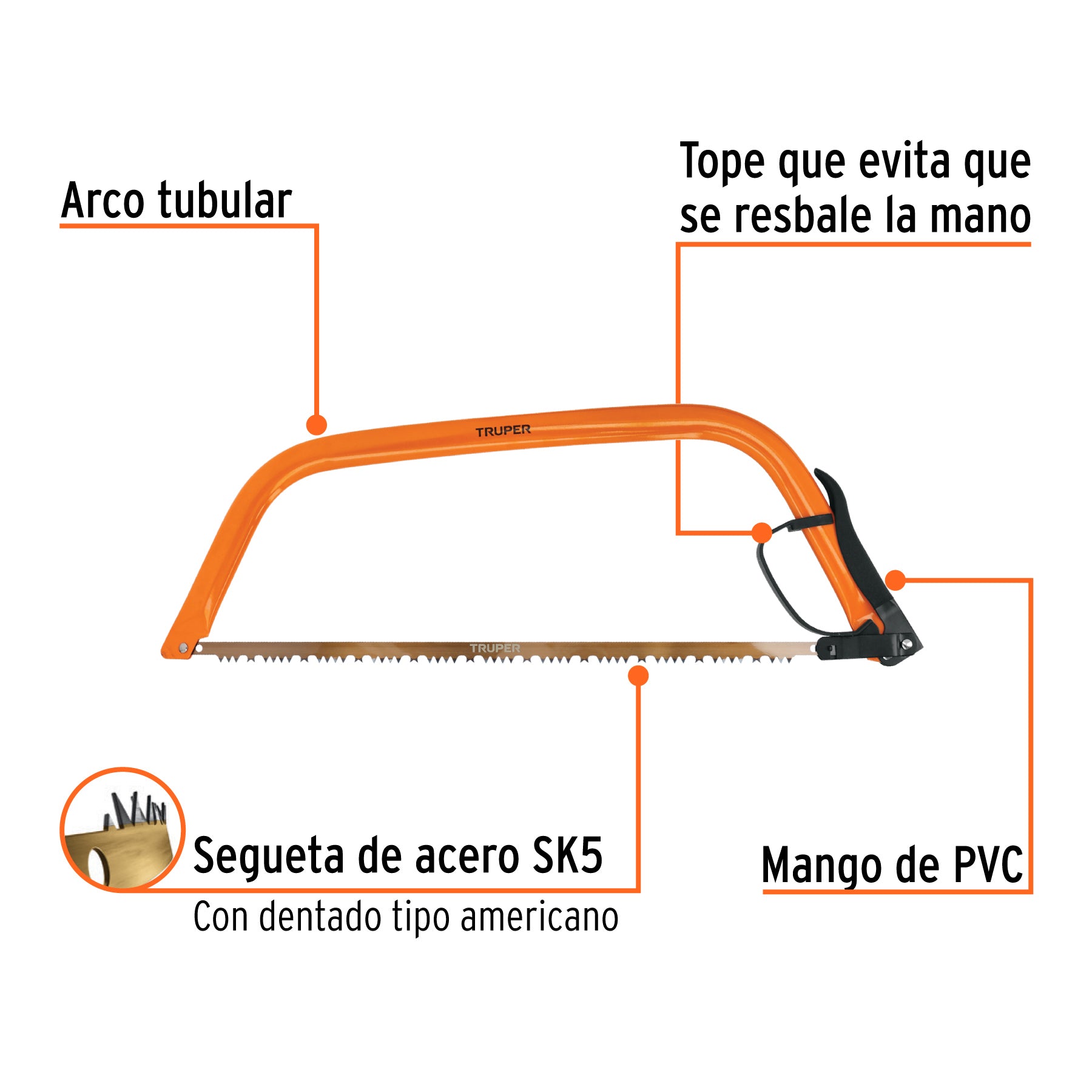 Arco jardinero tubular de 24", TRUPER