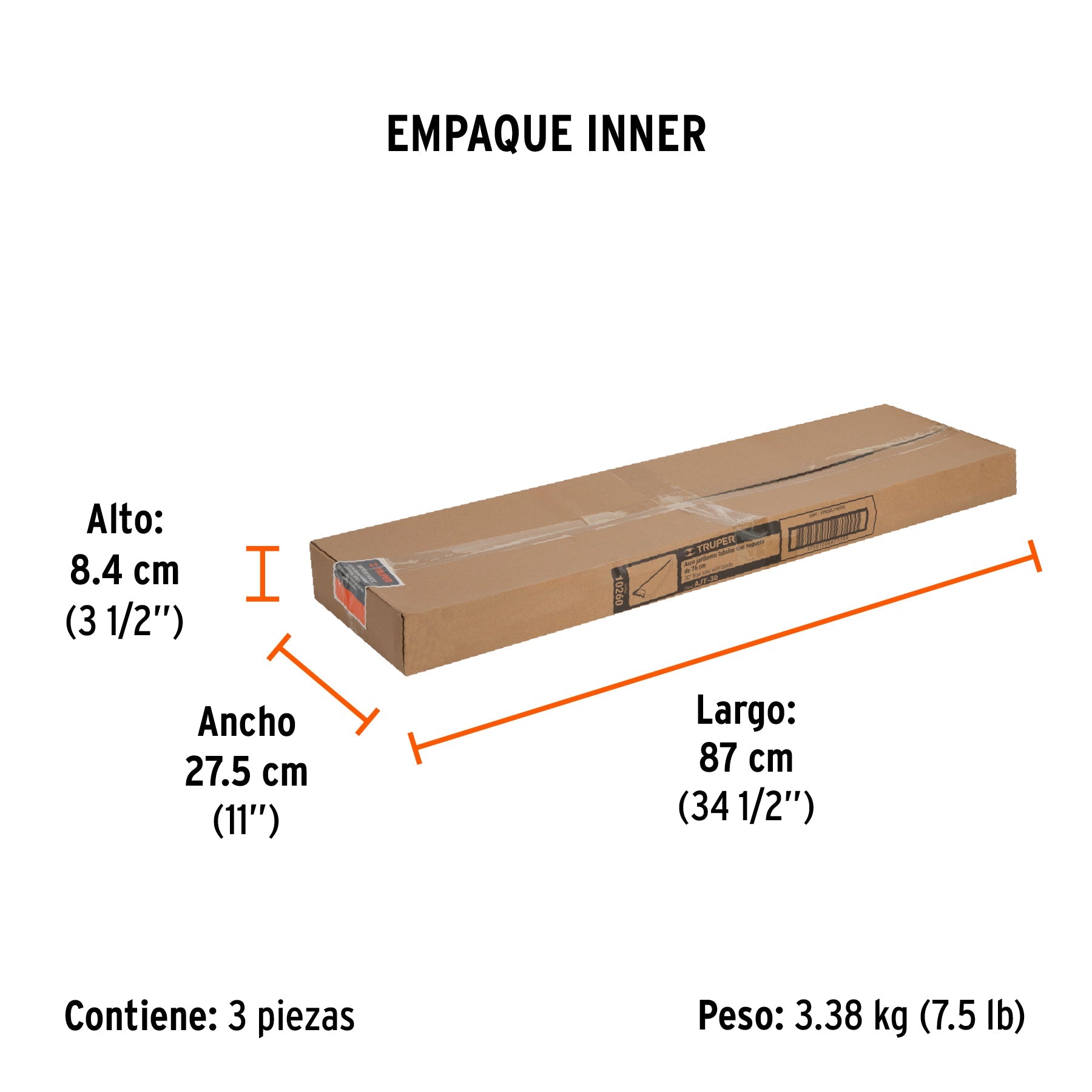 Arco jardinero tubular de 30", TRUPER - Empaque