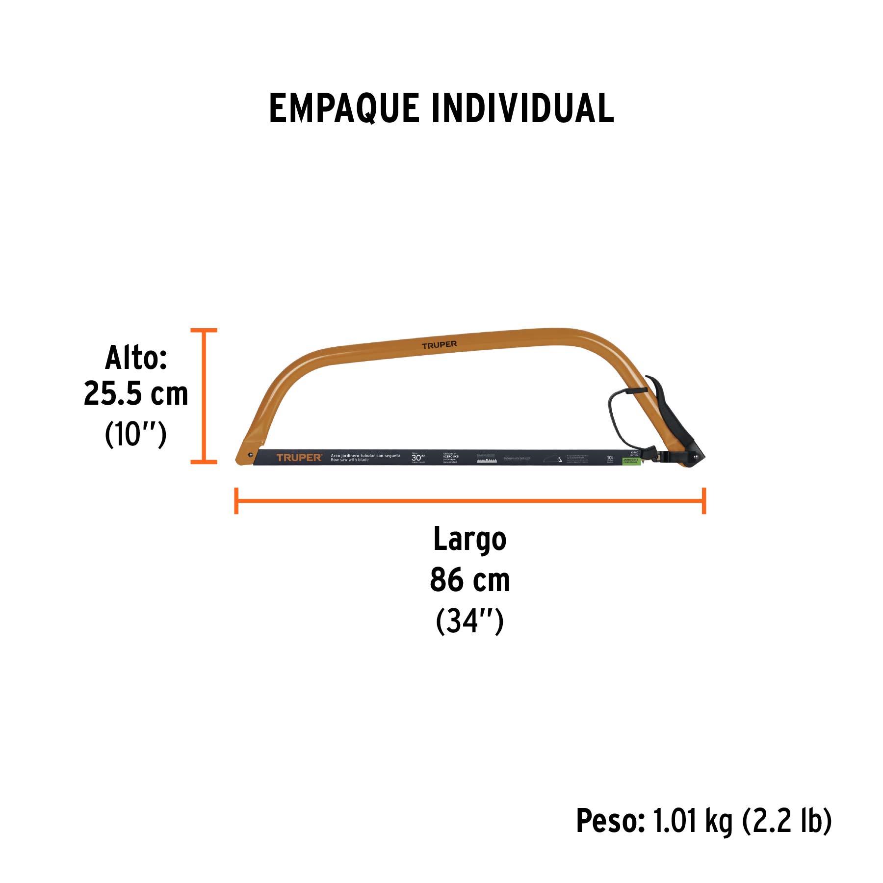 Arco jardinero tubular de 30", TRUPER - Empaque