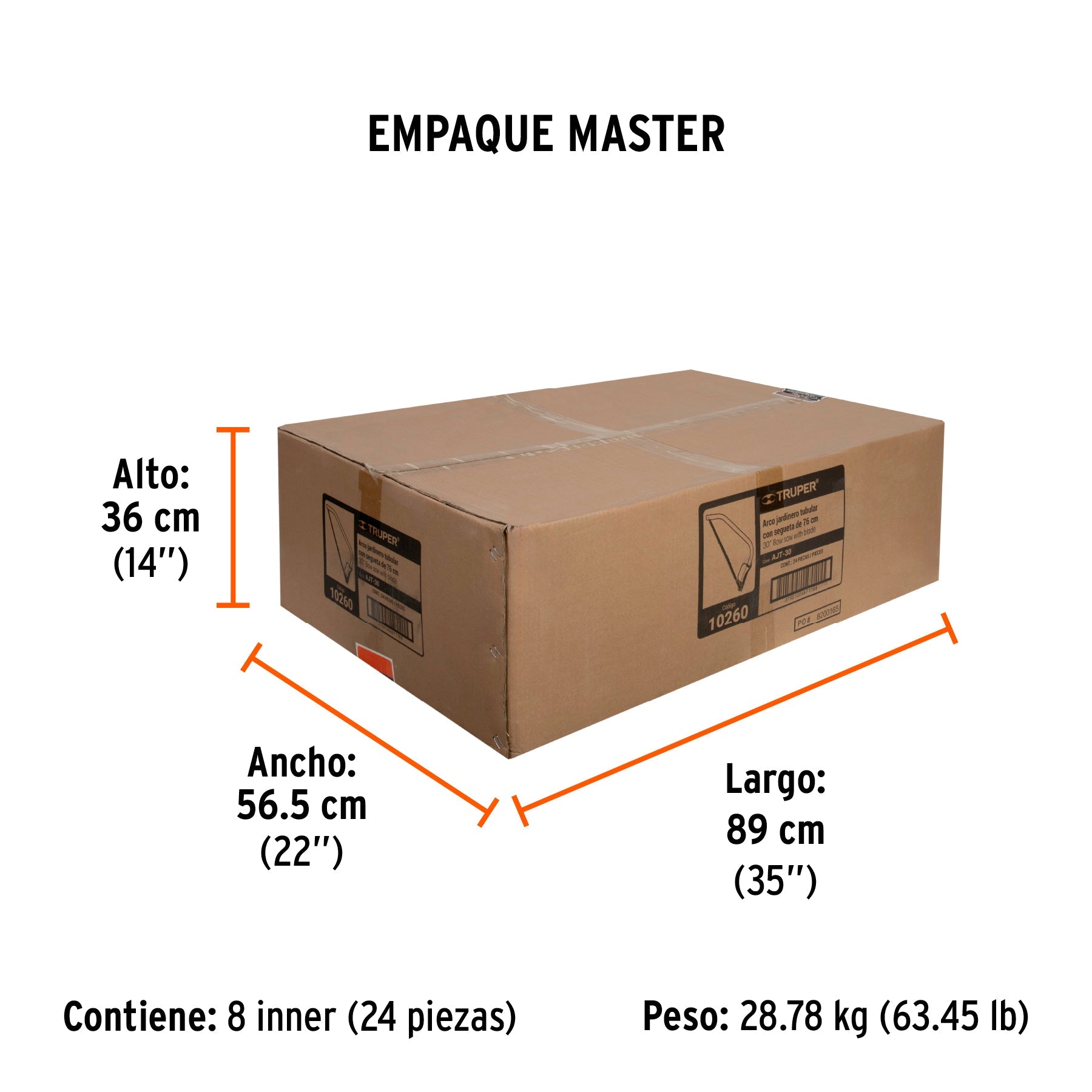 Arco jardinero tubular de 30", TRUPER - Empaque