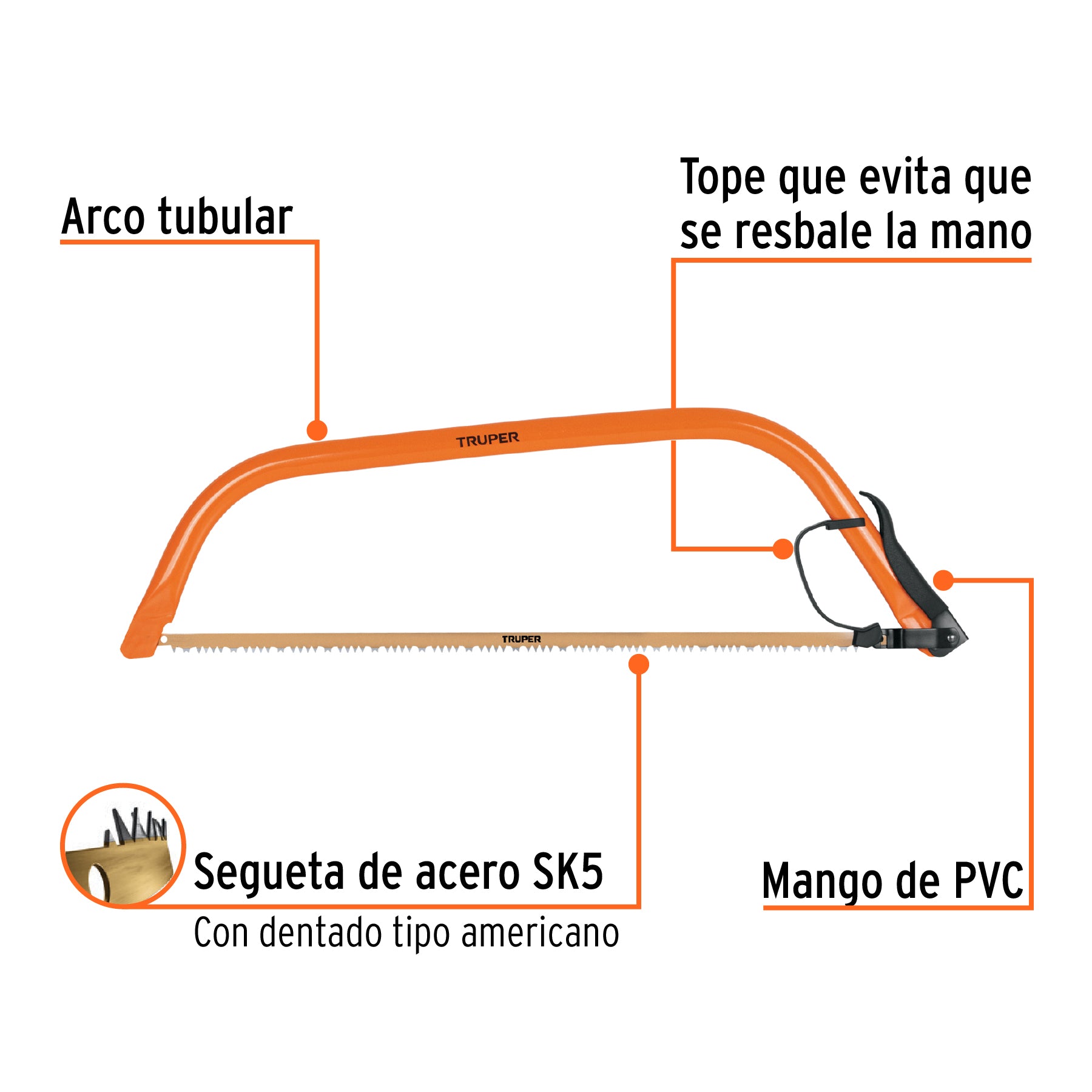 Arco jardinero tubular de 30", TRUPER