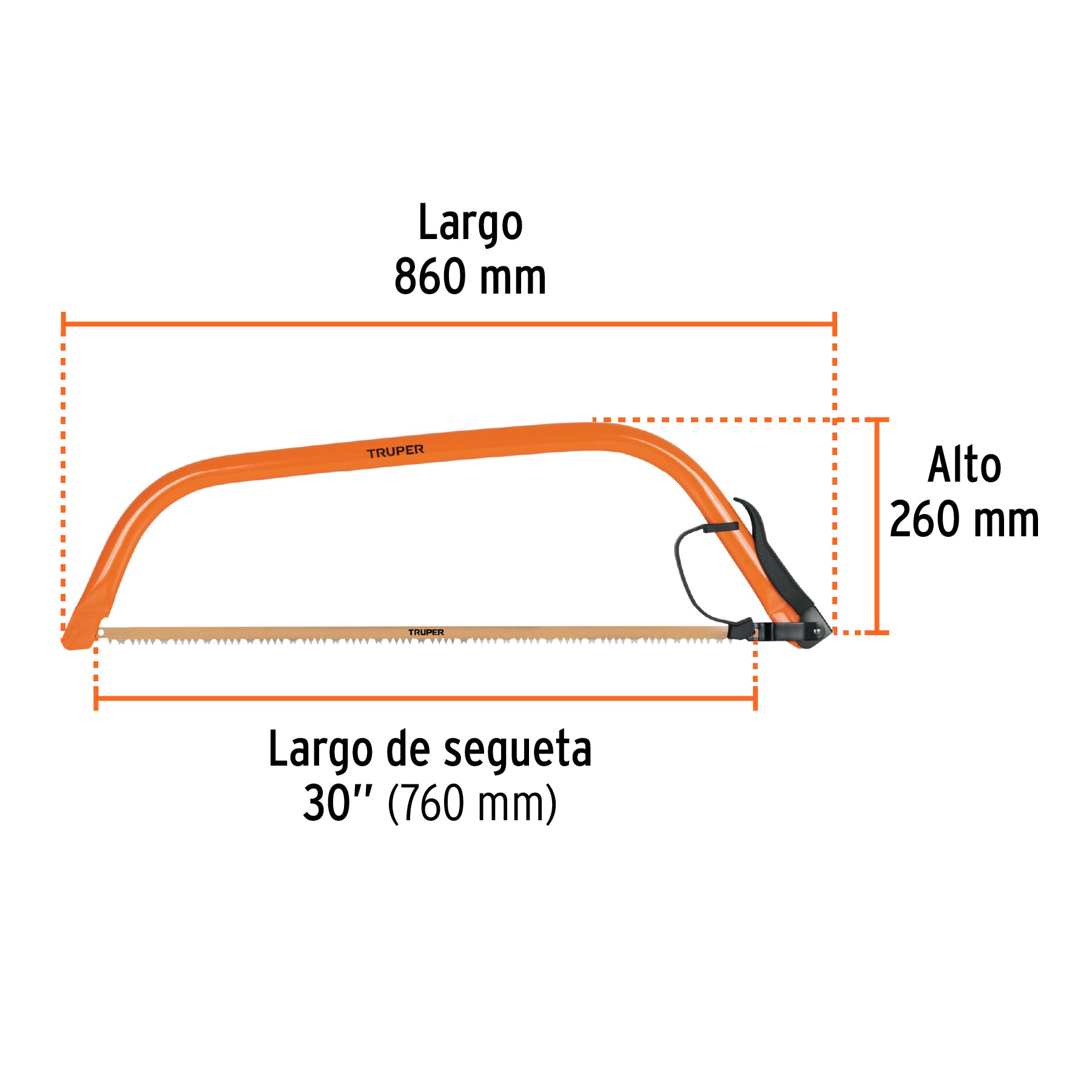 Arco jardinero tubular de 30", TRUPER