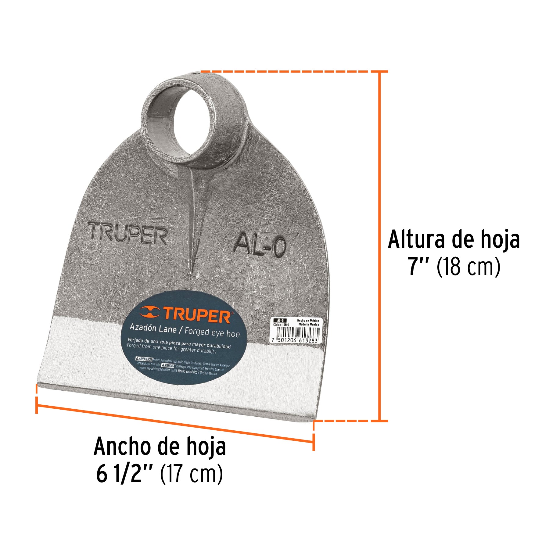 Azadón Lane No. 0 de 1.6 lb, sin mango, TRUPER