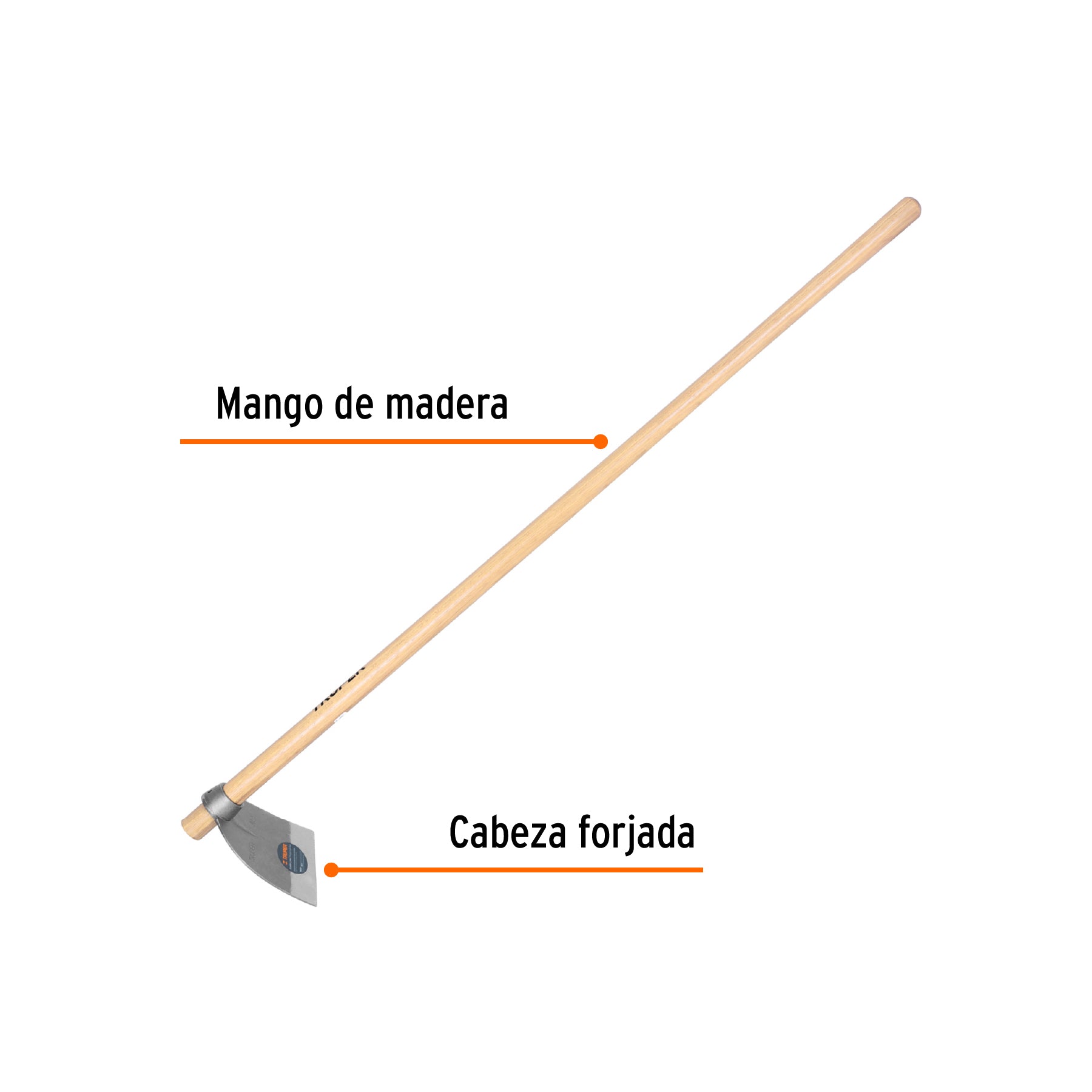 Azadón Lane No. 2 de 2.0 lb, mango madera de 54", TRUPER