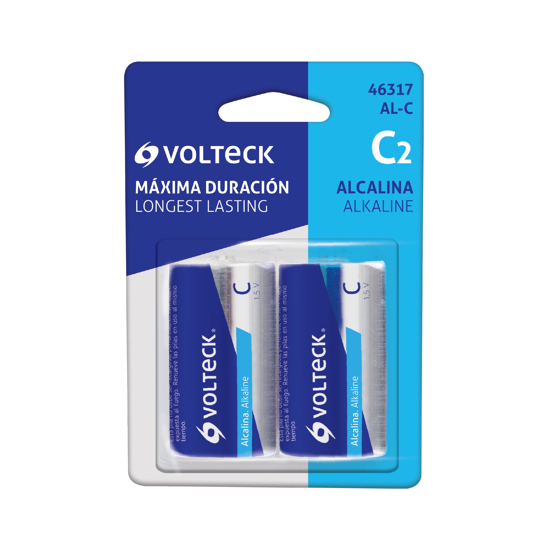 Blíster con 2 pilas alcalinas C, VOLTECK