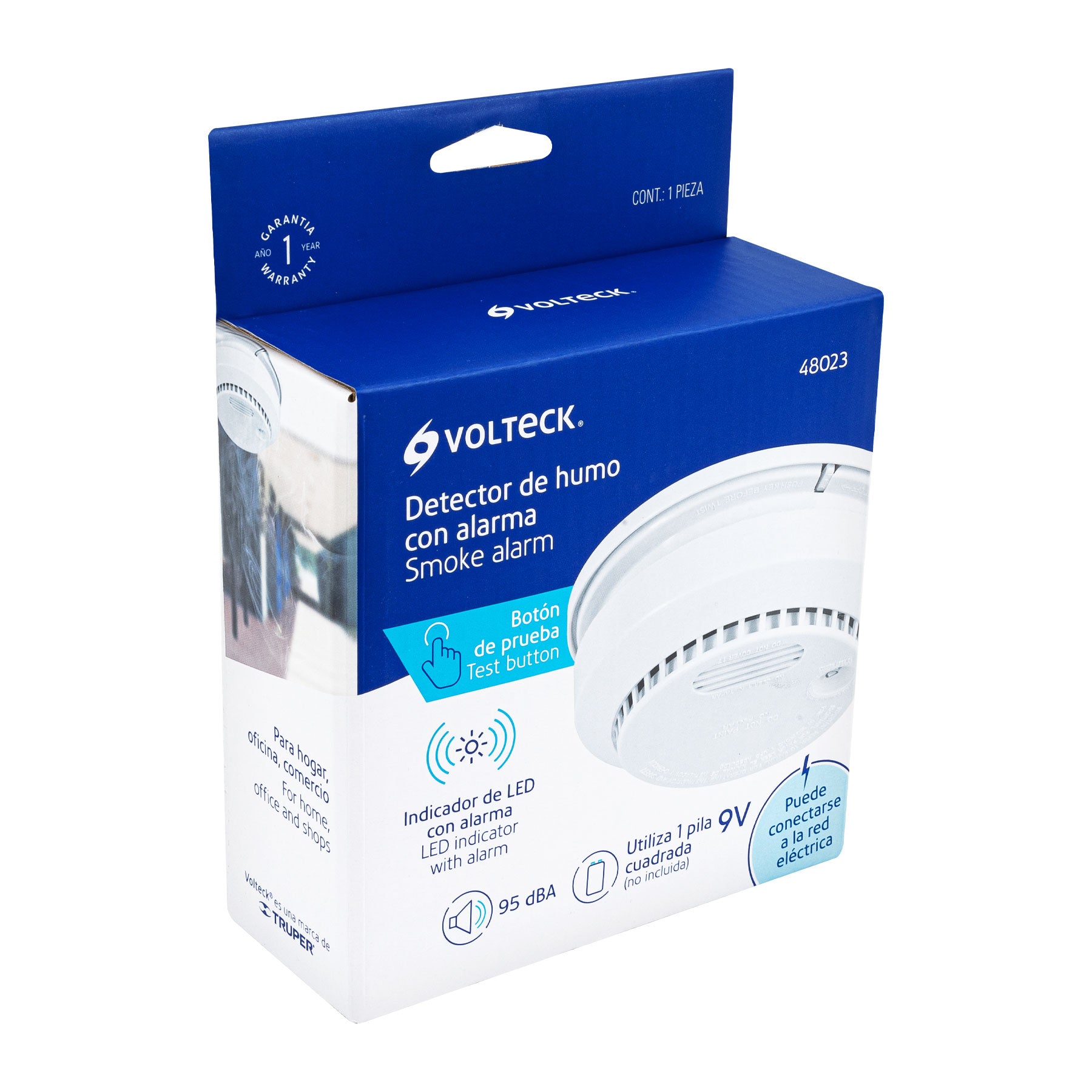 Detector de humo con alarma, VOLTECK