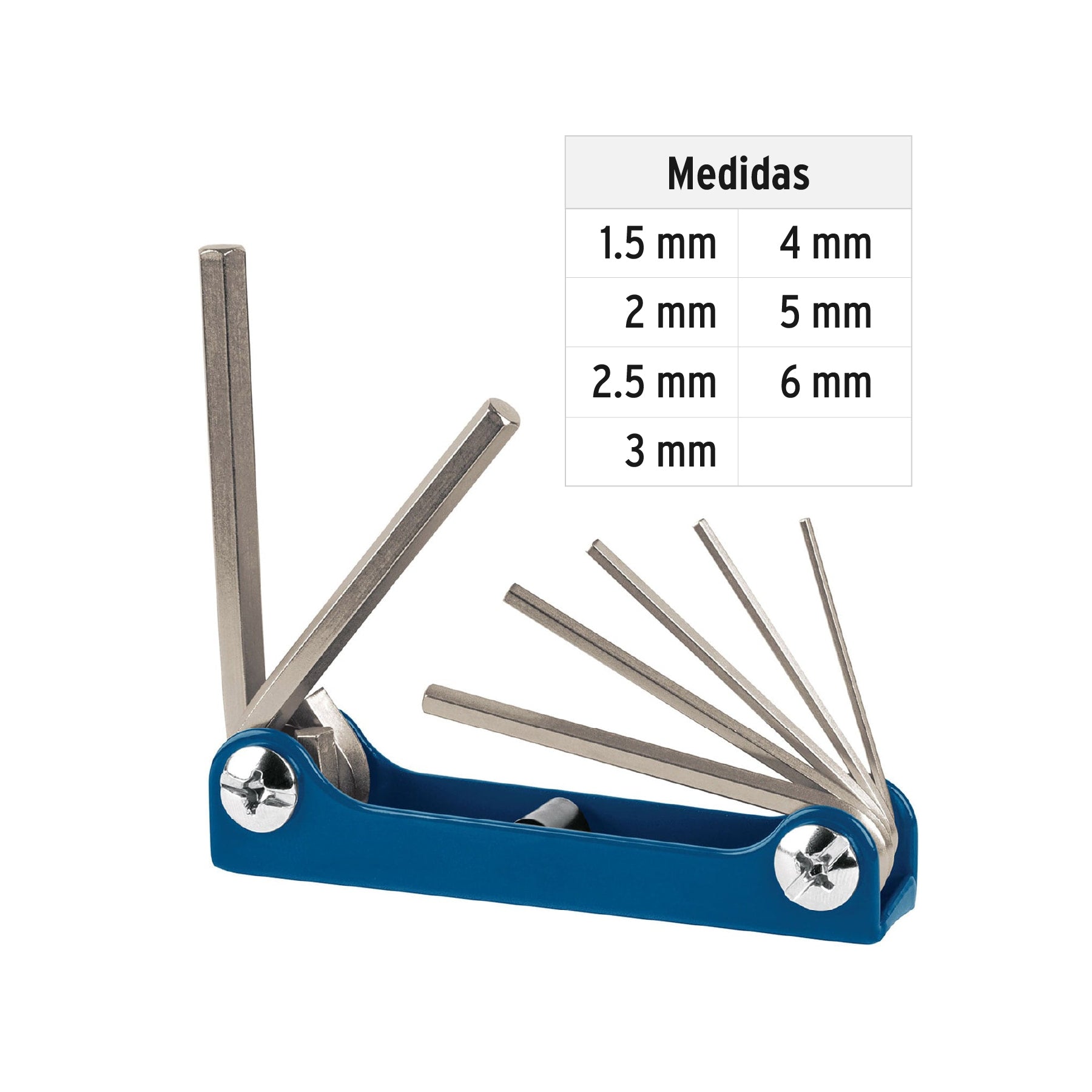 Juego de 7 llaves hexagonales mm, tipo navaja, TRUPER