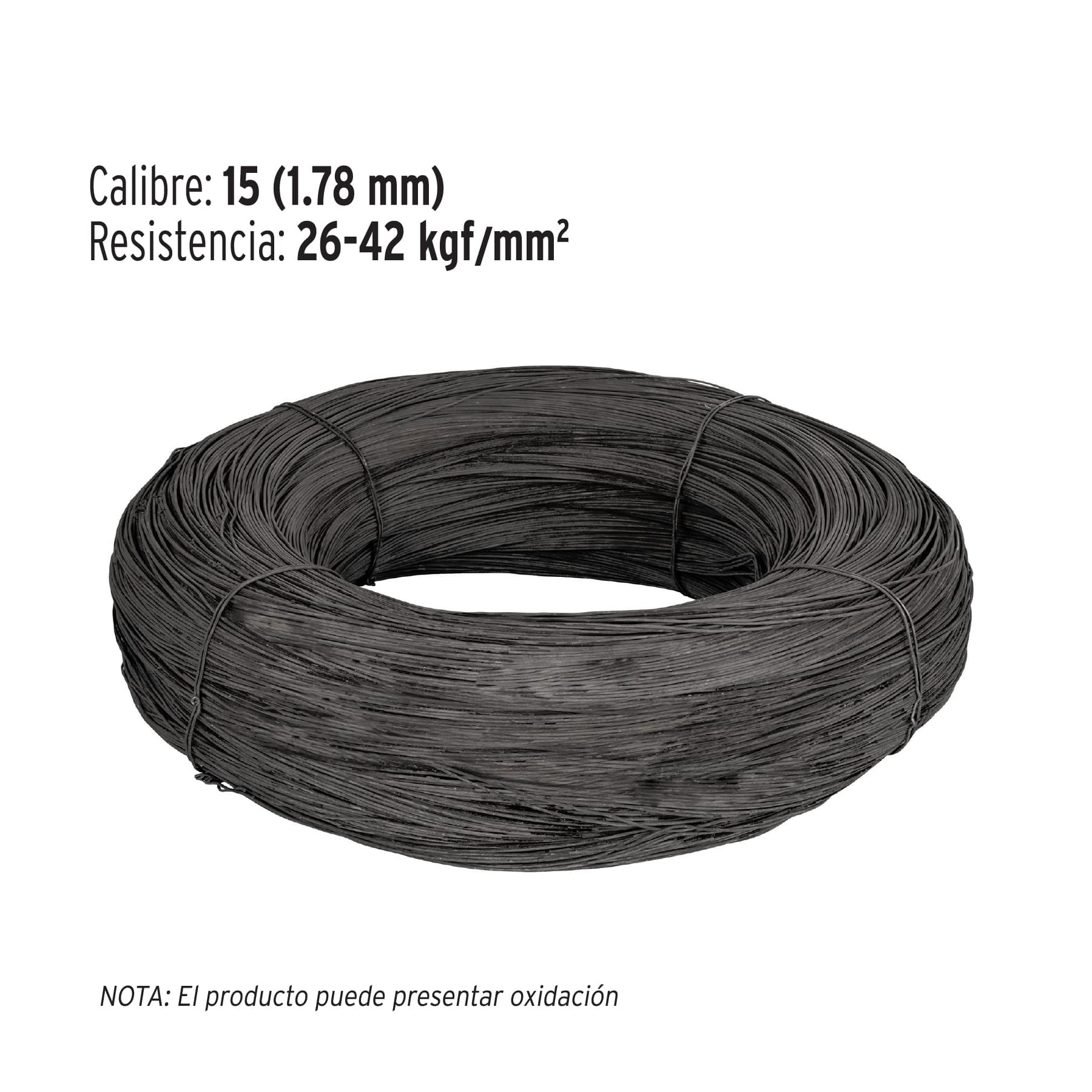 Kilo de alambre recocido calibre 15 en rollo de 60 kg, FIERO