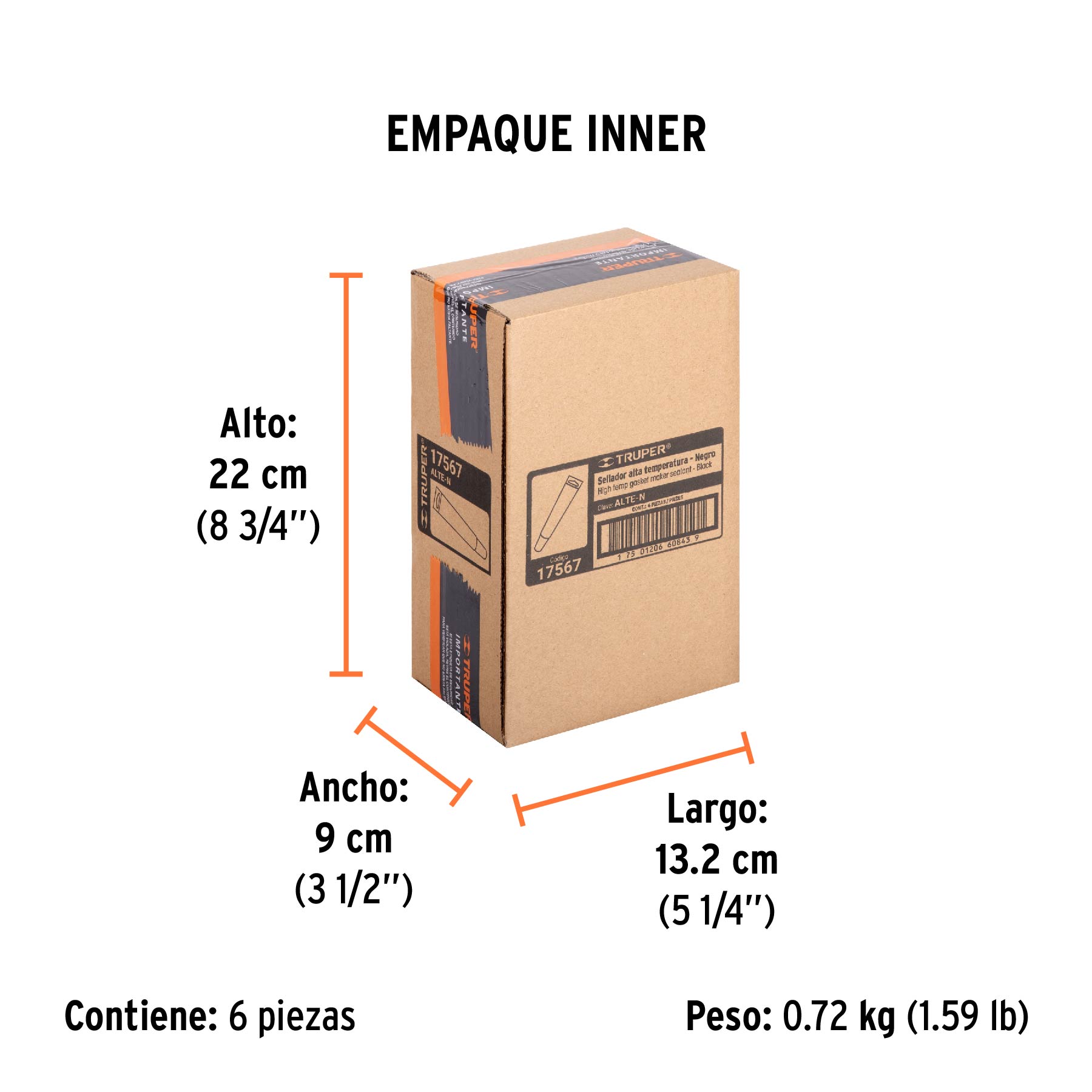 Sellador de silicón negro RTV para altas temperaturas, 85 g - Empaque