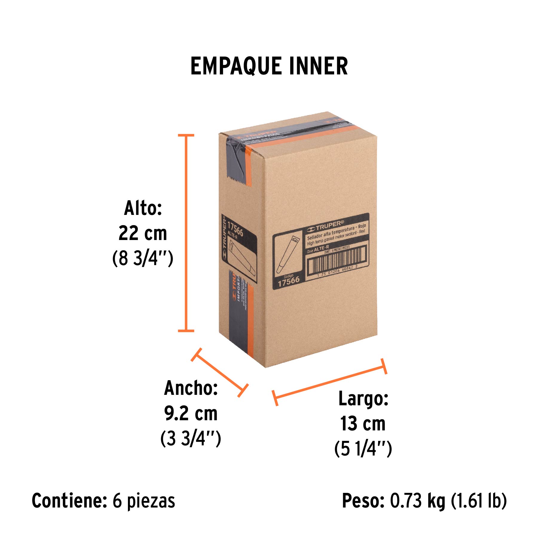 Sellador de silicón rojo RTV para altas temperaturas, 85 g - Empaque