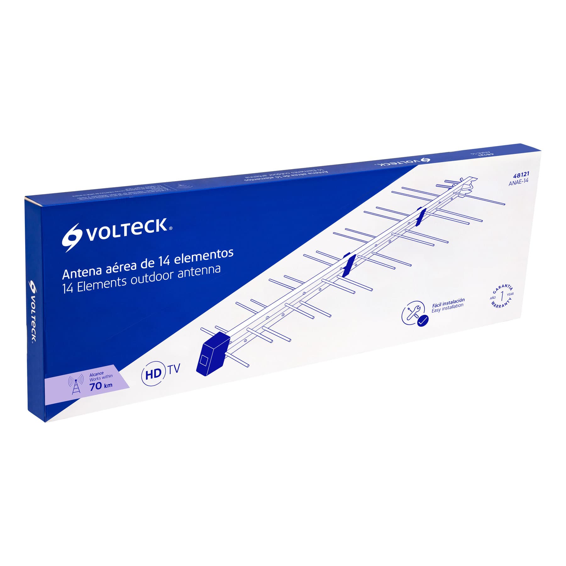 Antena aérea para HD TV, 14 elementos, 12 dB, VOLTECK