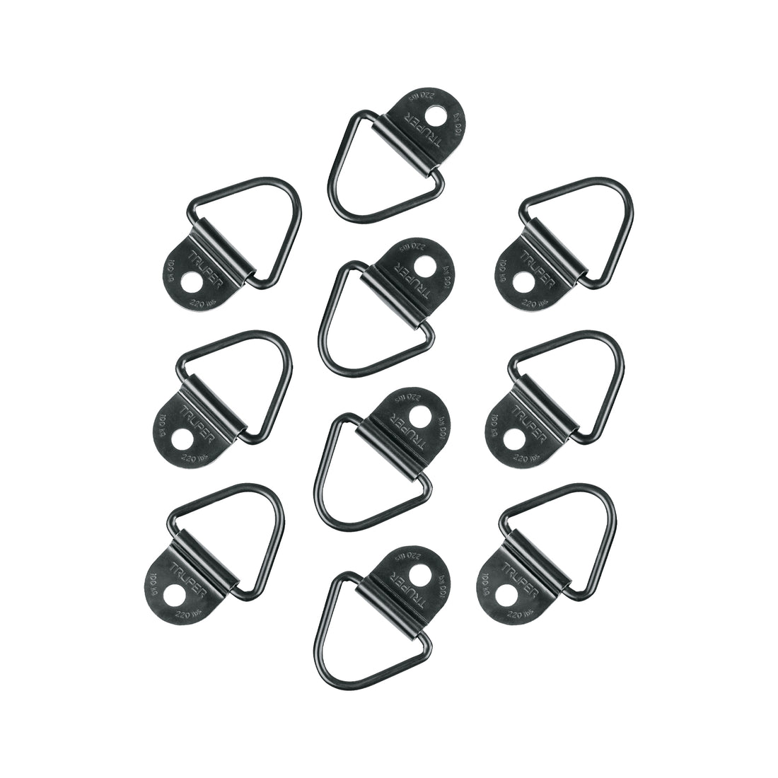 10 anclajes para amarre de carga, anillo en "V" espesor 1/4"