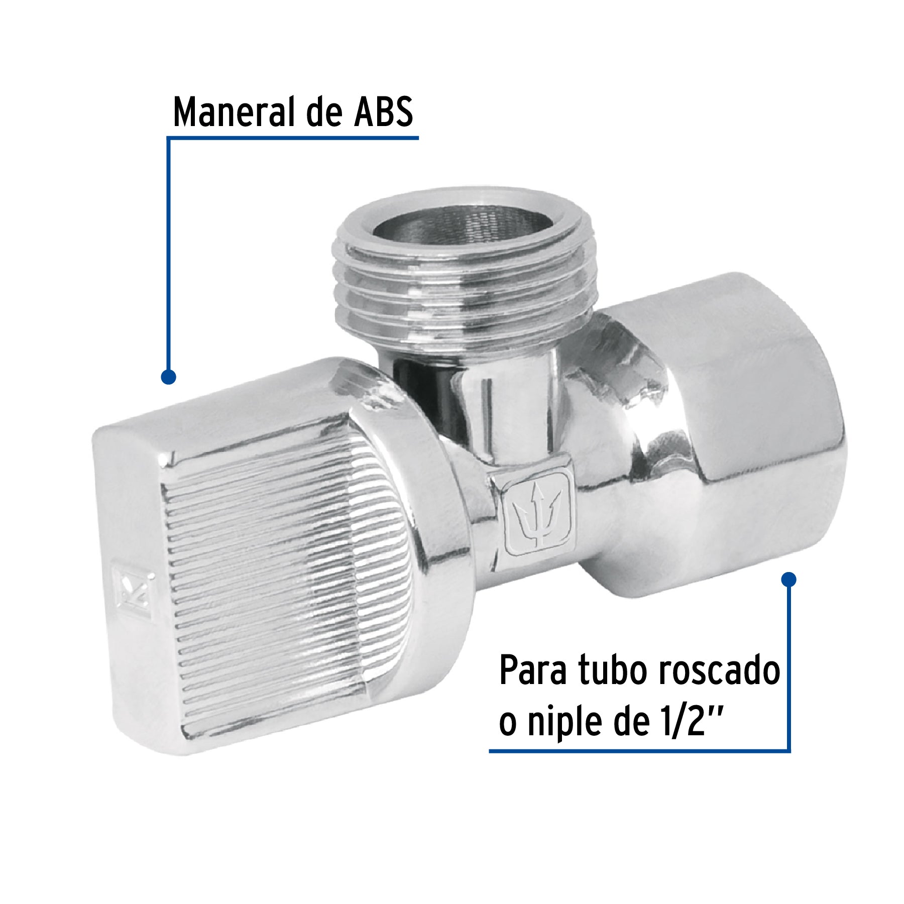 Llave angular 1/2", 1/4 de vuelta, roscable, FOSET